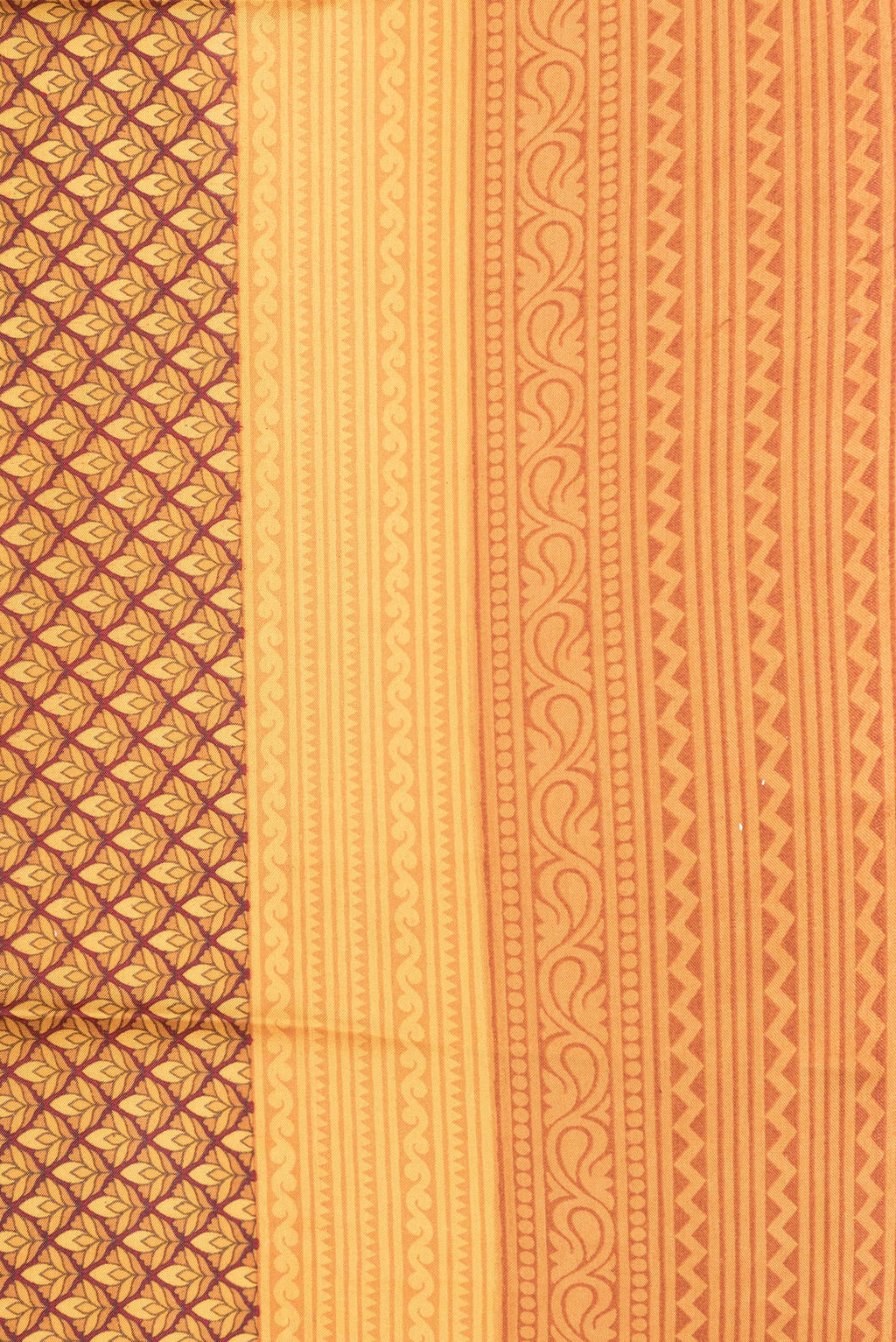 Border image of Mustard Dual Tone Printed Silk Saree with Printed design on the body and Printed Border. 