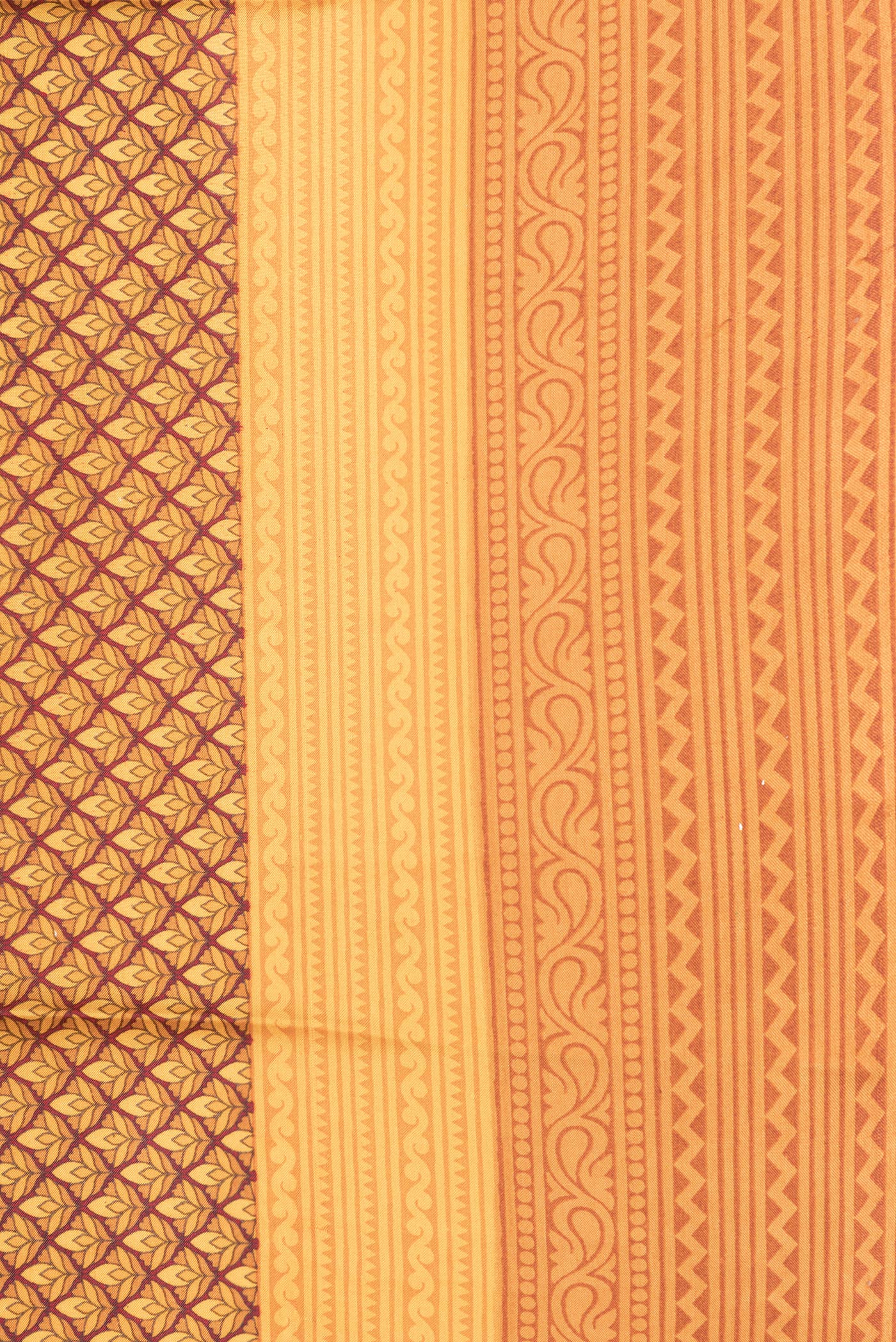 Border image of Mustard Dual Tone Printed Silk Saree with Printed design on the body and Printed Border. 