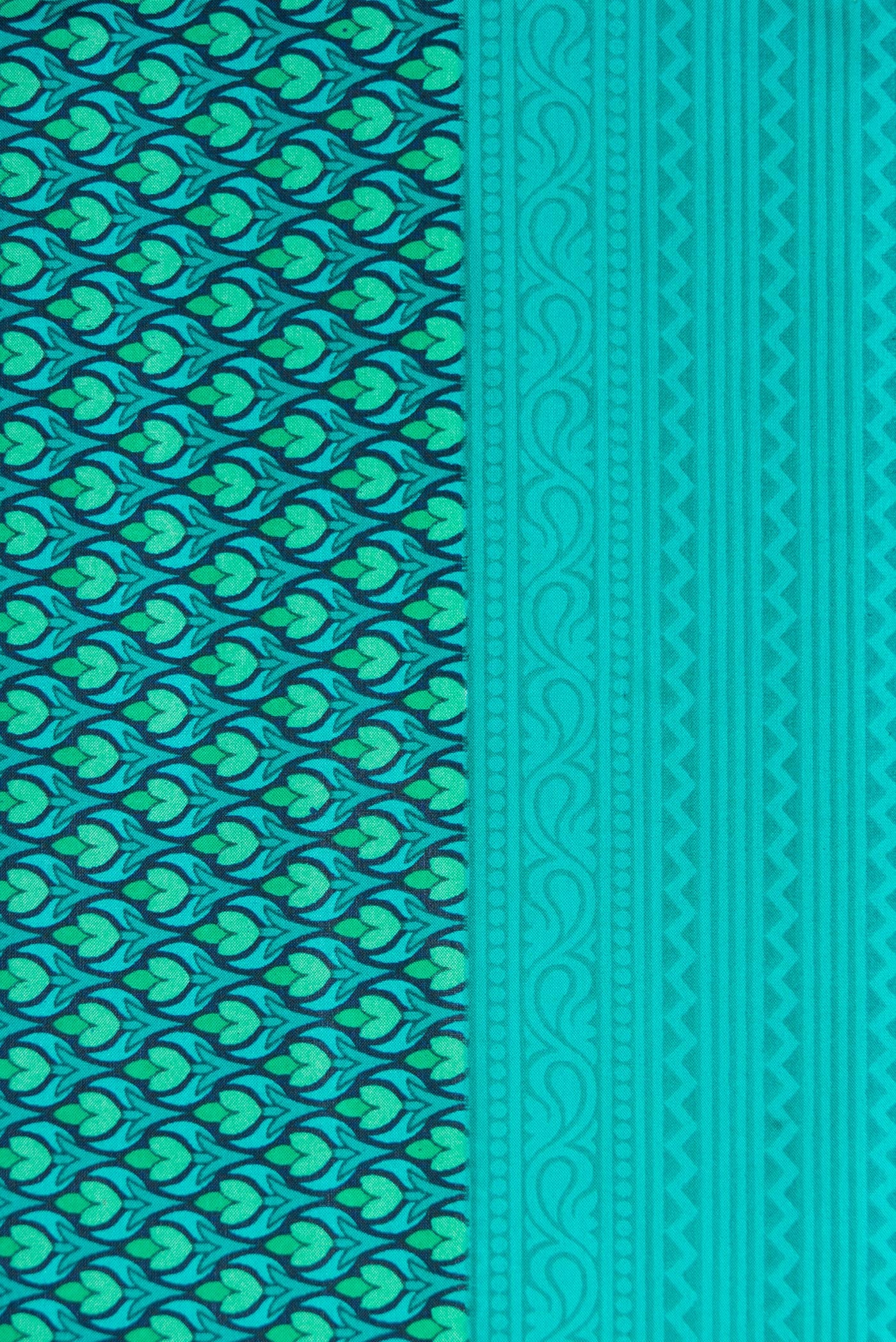Border image of Sea Green Dual Tone Printed Silk Saree with Printed design on the body and Printed Border. 