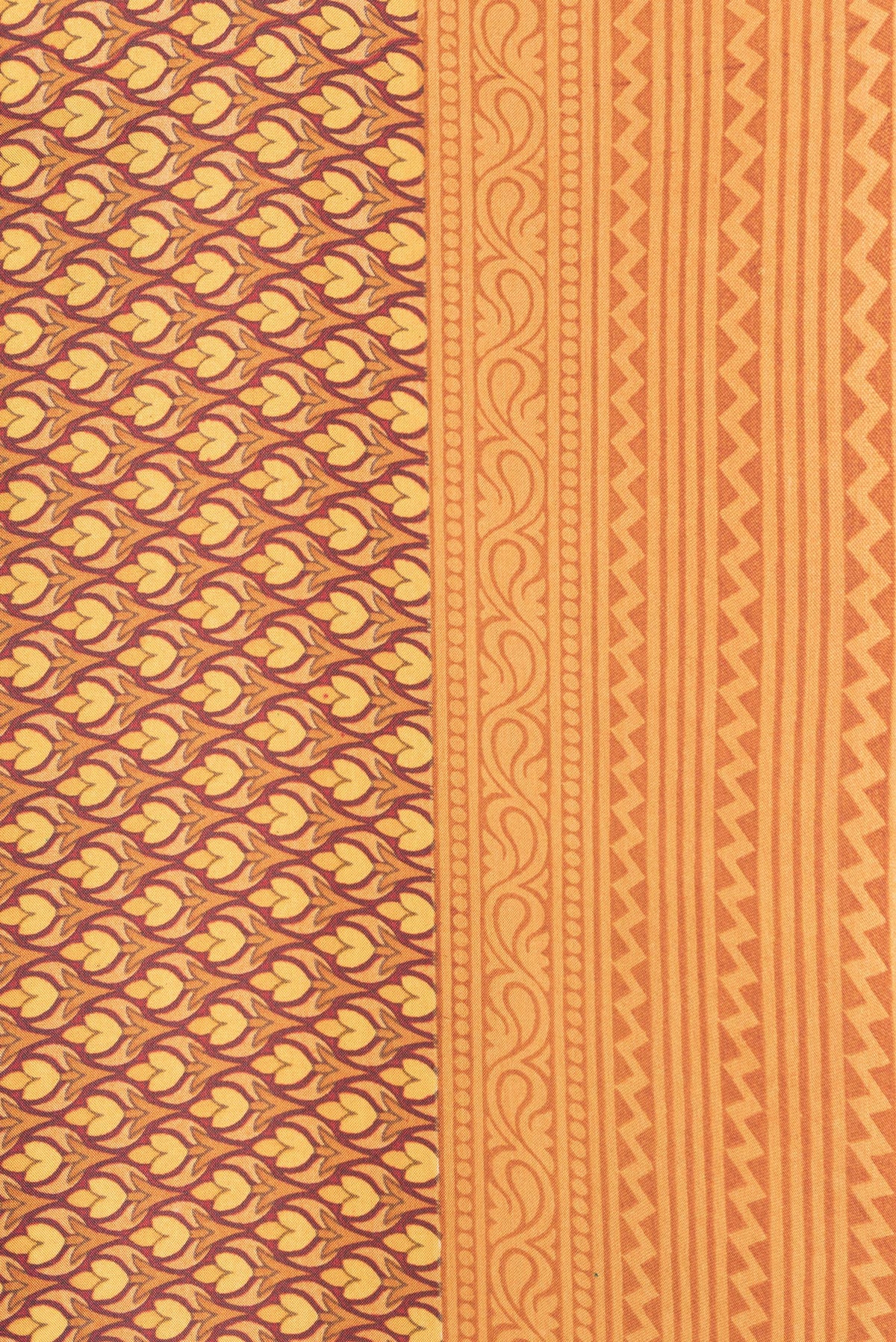 Border image of Mustard Dual Tone Printed Silk Saree with Printed design on the body and Printed Border. 
