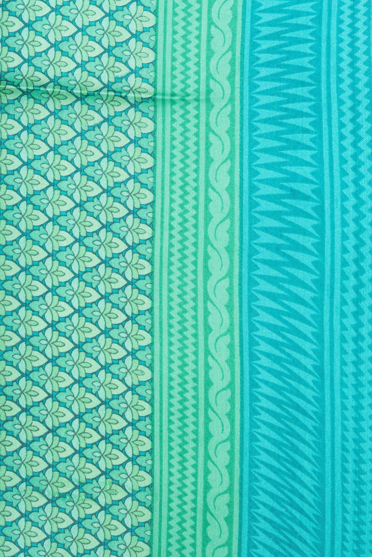 Border image of Sea Green Dual Tone Printed Silk Saree with Printed design on the body and Printed Border. 
