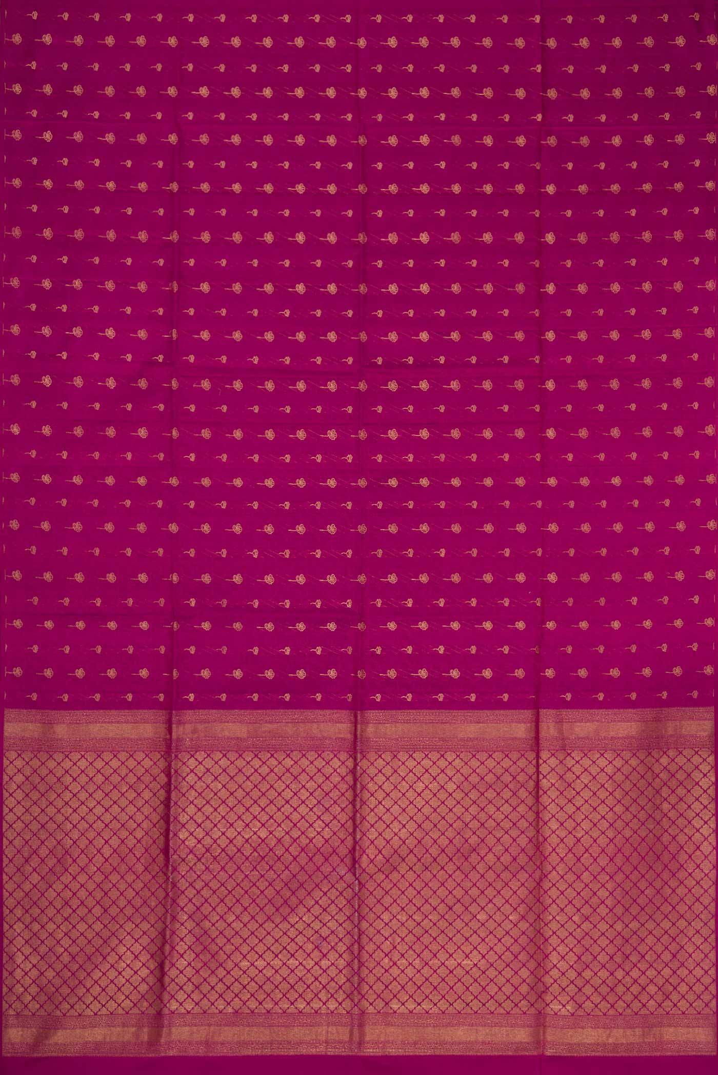Flat view of Purple Dual Tone Soft Silk Saree with Jacquard With Zari Butta on the body and Without Border. 