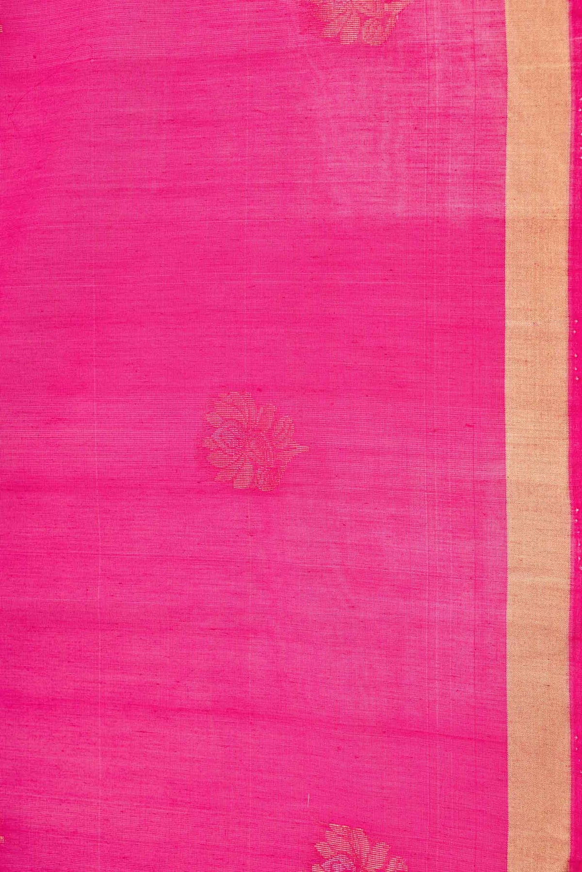 Border image of Pink Dual Tone Silk Cotton Saree with Zari Butta on the body and Zari Border