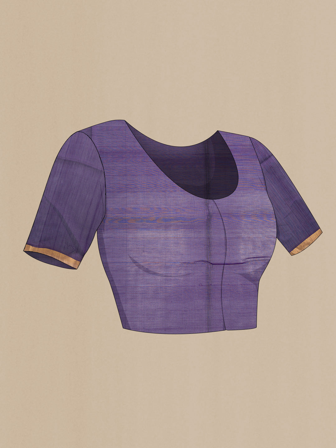 Close up image of the blouse of Dark Pink Dual Tone Silk Cotton Saree with Zari Butta on the body and Zari Border