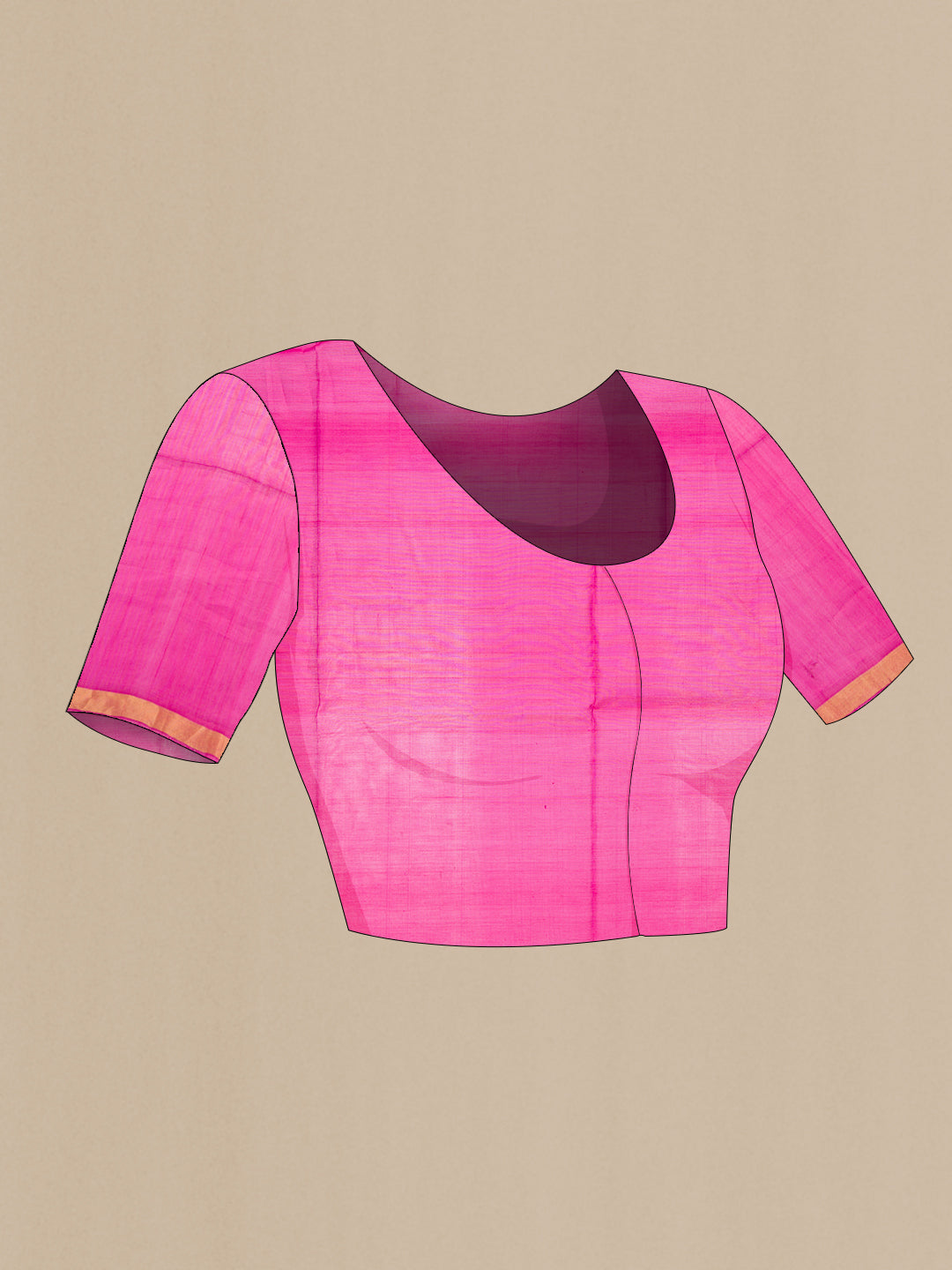 Close up image of the blouse of Green Silk Cotton Saree with Zari Butta on the body and Zari Border. 