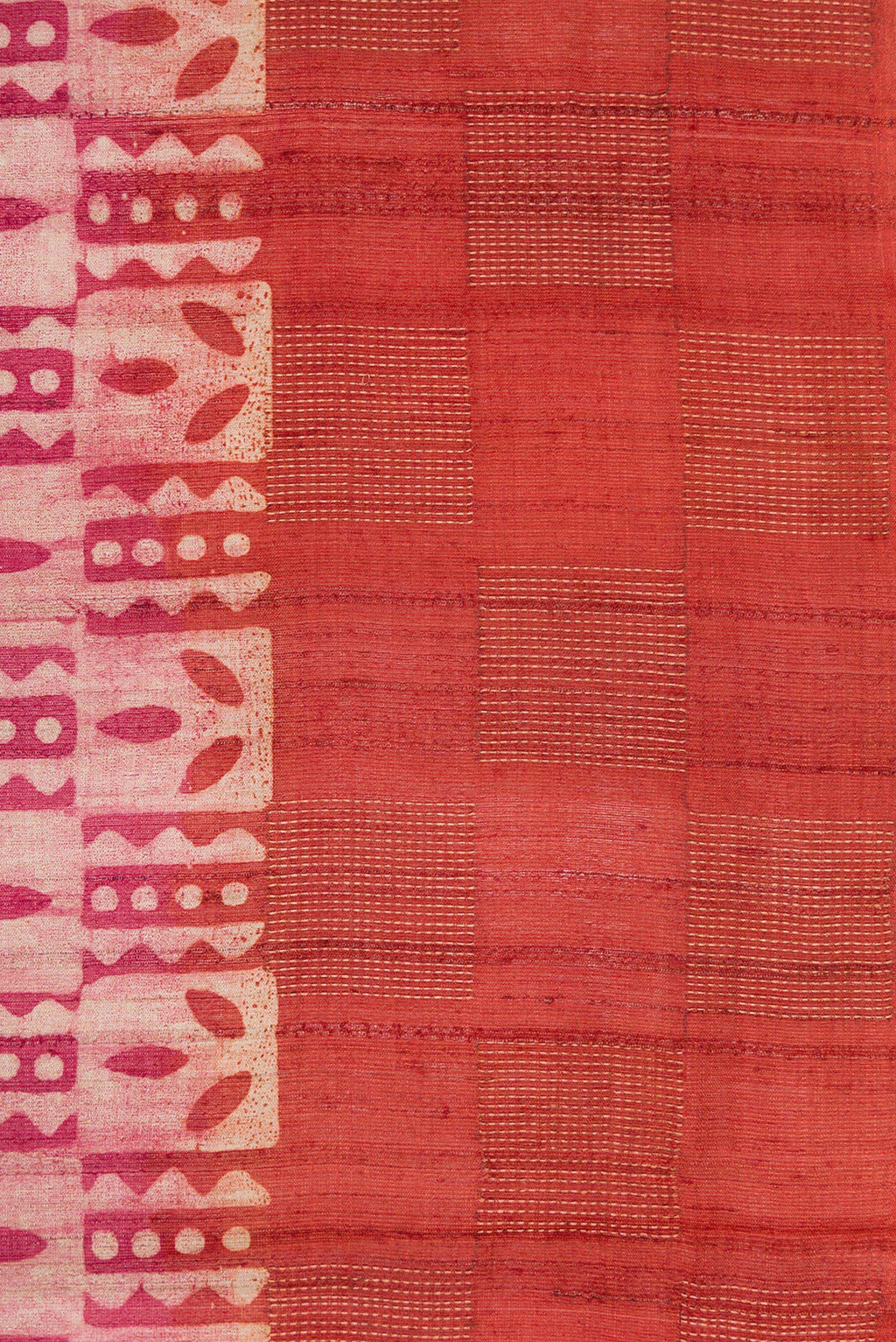 Border image of Beige Dual Tone Tussar Silk Saree with Printed design on the body and Zari Border. 