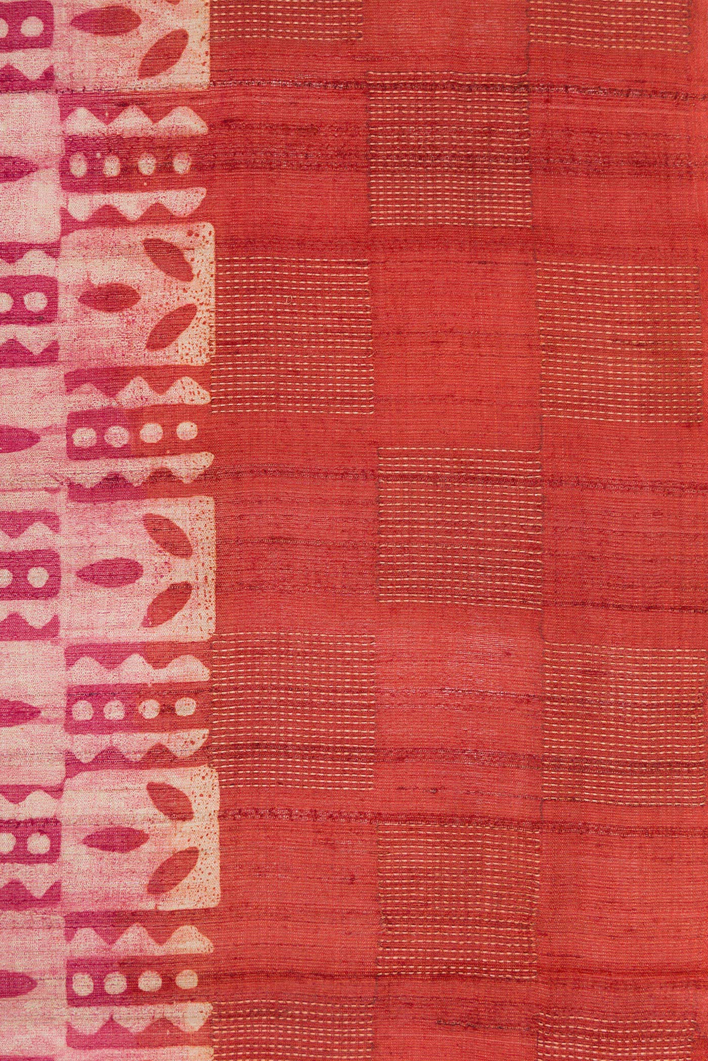 Border image of Beige Dual Tone Tussar Silk Saree with Printed design on the body and Zari Border. 