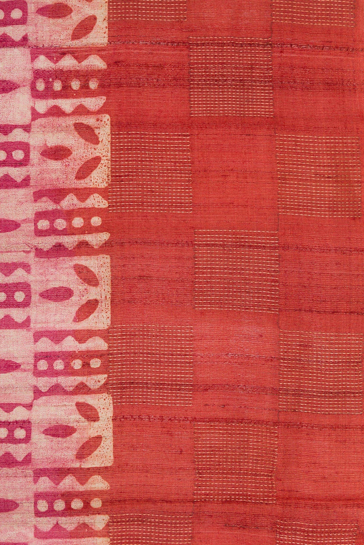 Border image of Beige Dual Tone Tussar Silk Saree with Printed design on the body and Zari Border. 