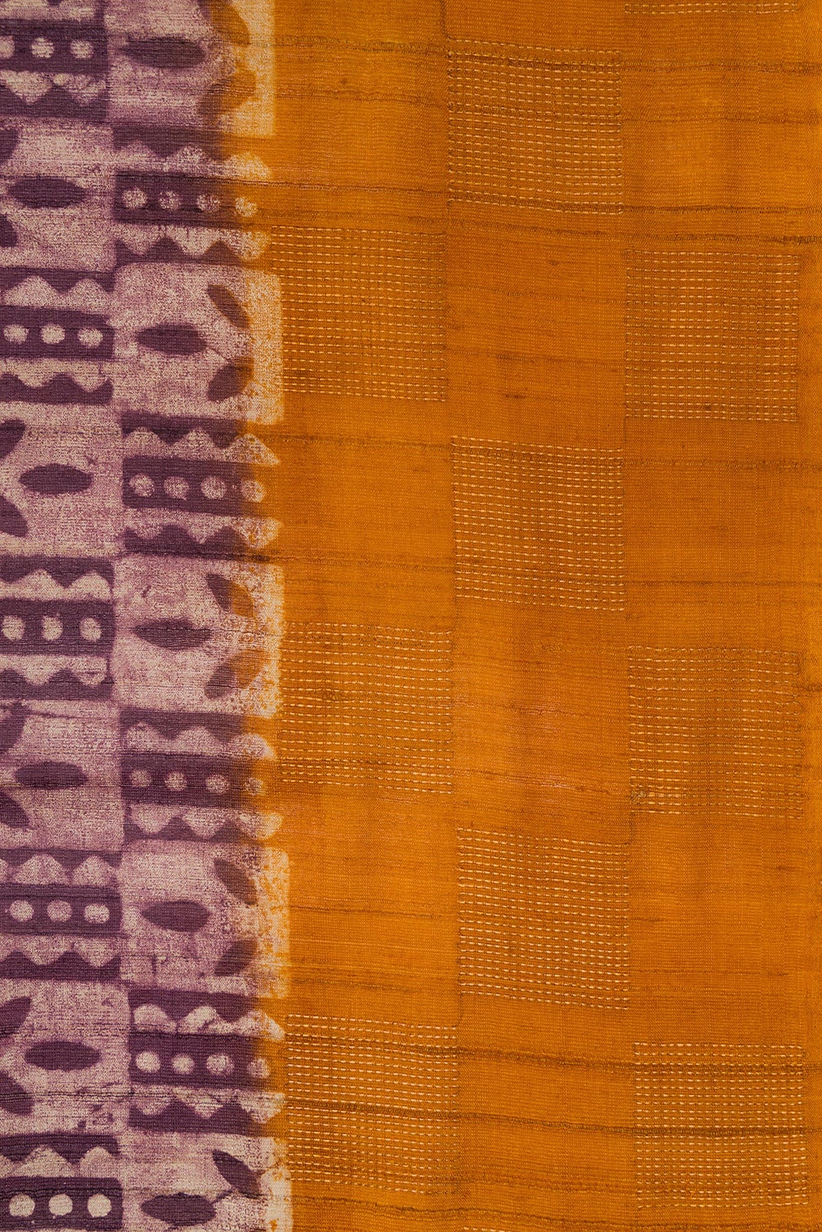 Border image of Purple Dual Tone Tussar Silk Saree with Printed design on the body and Zari Border. 