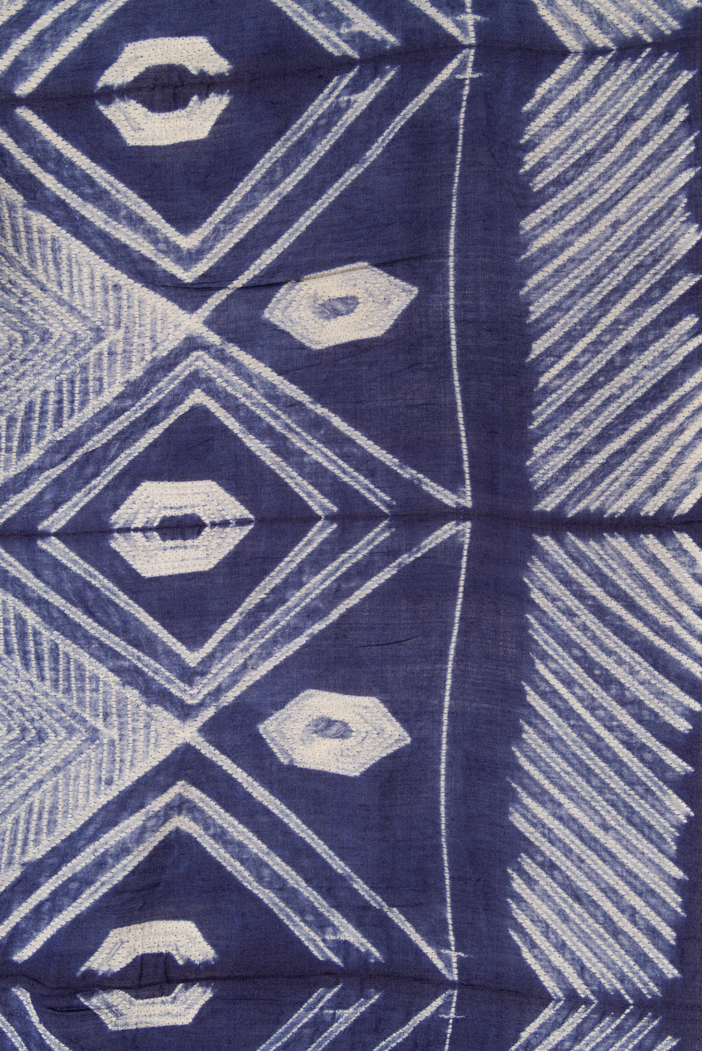 Border image of Navy Blue Dual Tone Tussar Silk Saree with Printed design on the body and Printed Border. 