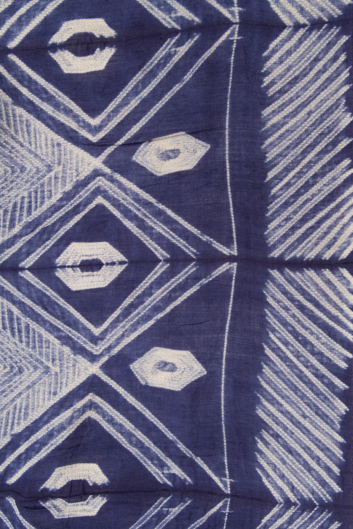 Border image of Navy Blue Dual Tone Tussar Silk Saree with Printed design on the body and Printed Border. 