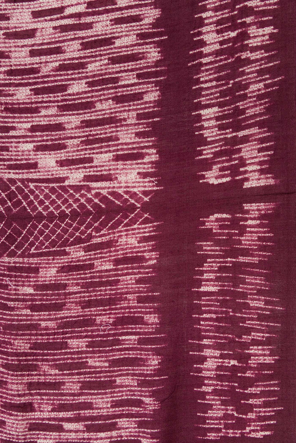 Border image of Maroon Dual Tone Tussar Silk Saree with Printed design on the body and Printed Border. 