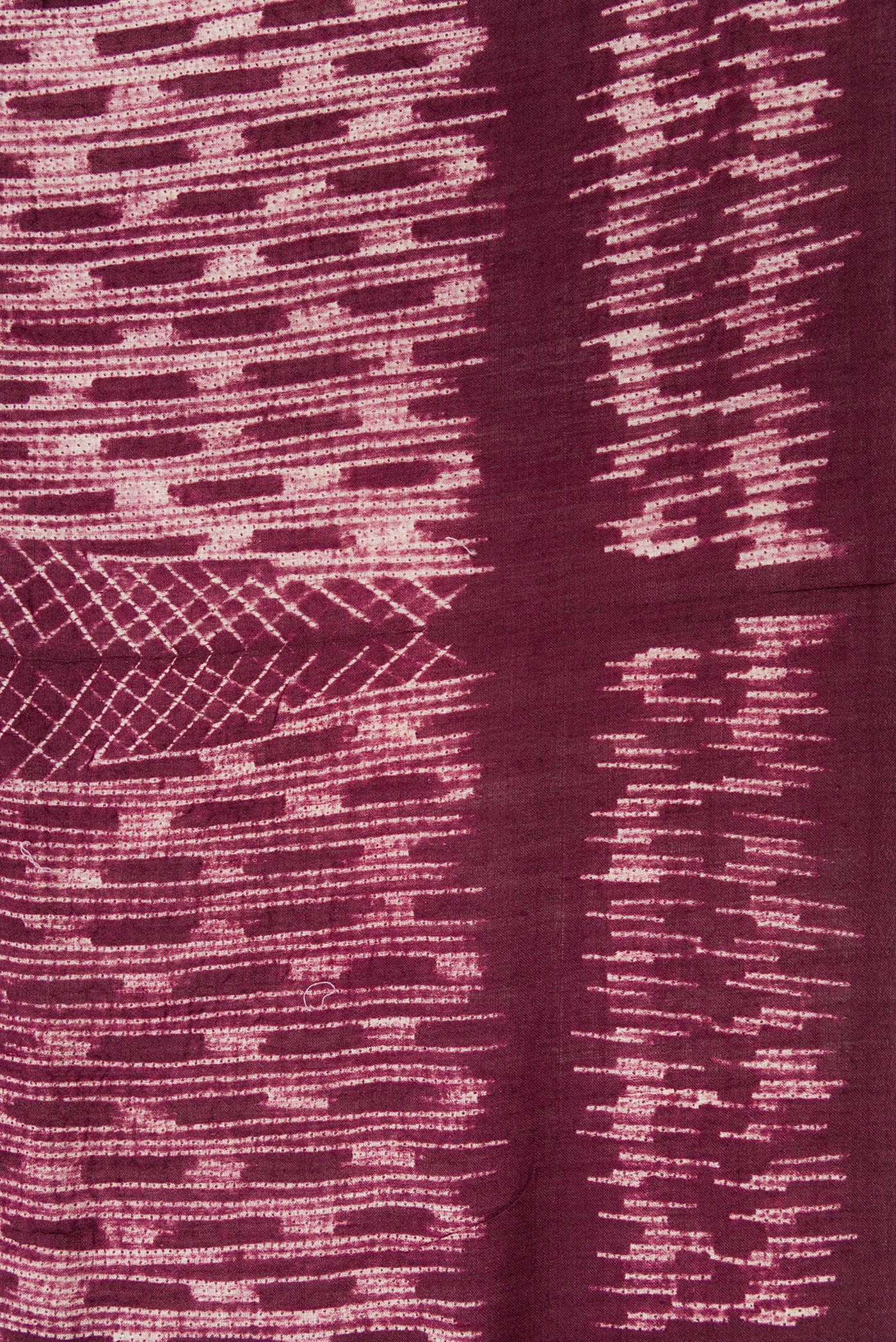 Border image of Maroon Dual Tone Tussar Silk Saree with Printed design on the body and Printed Border. 