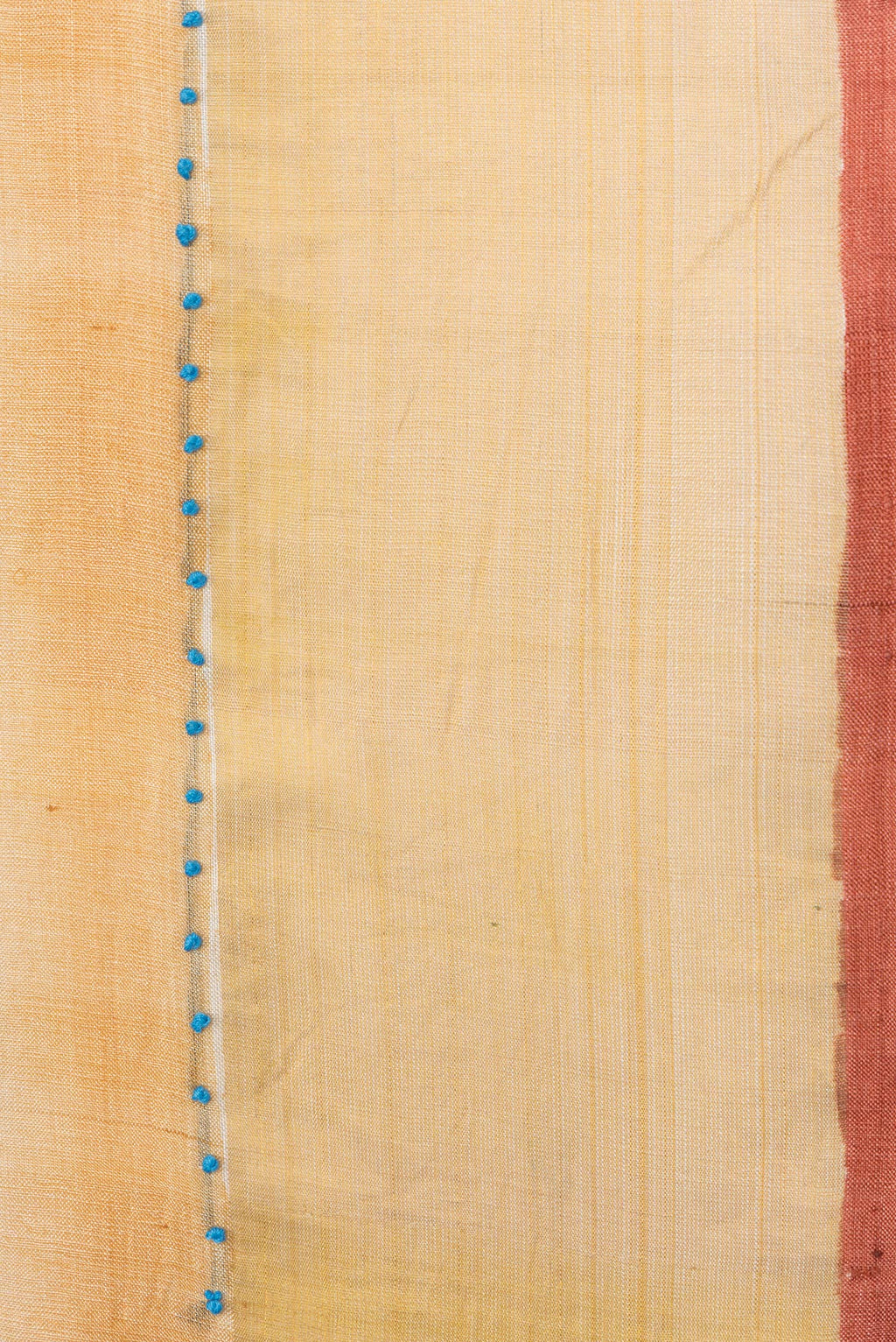 Border image of Mustard Dual Tone Tussar Silk Saree with Embroidery on the body and Zari Border. 