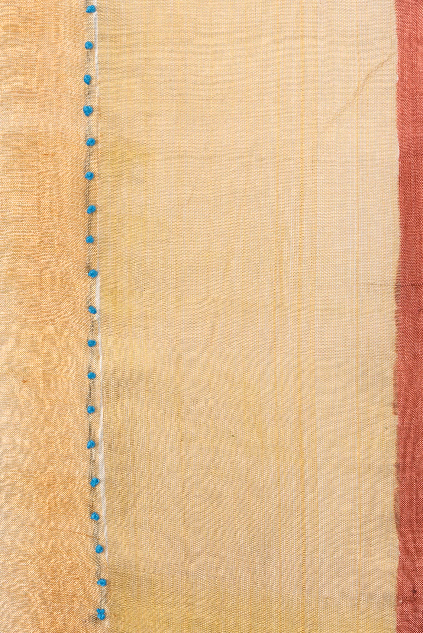 Border image of Mustard Dual Tone Tussar Silk Saree with Embroidery on the body and Zari Border. 