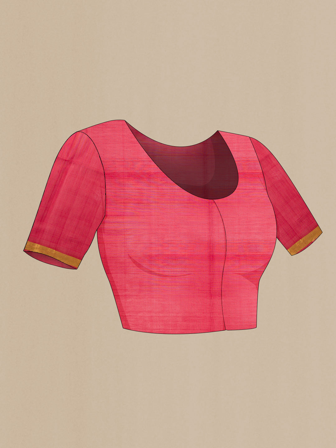 Close up image of the blouse of Grey Dual Tone Silk Cotton Saree with Zari Butta on the body and Zari Border