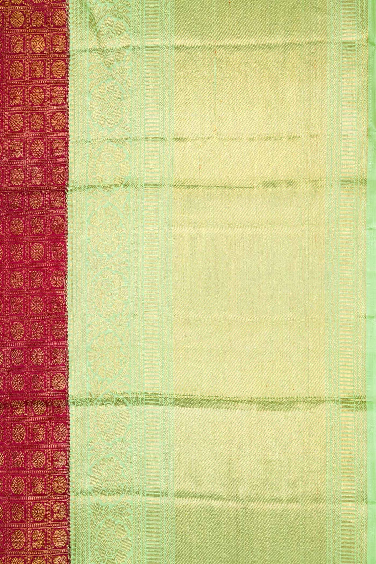 Border image of Maroon Dual Tone Kanchipuram Silk Saree with Zari Brocade on the body and Zari Border