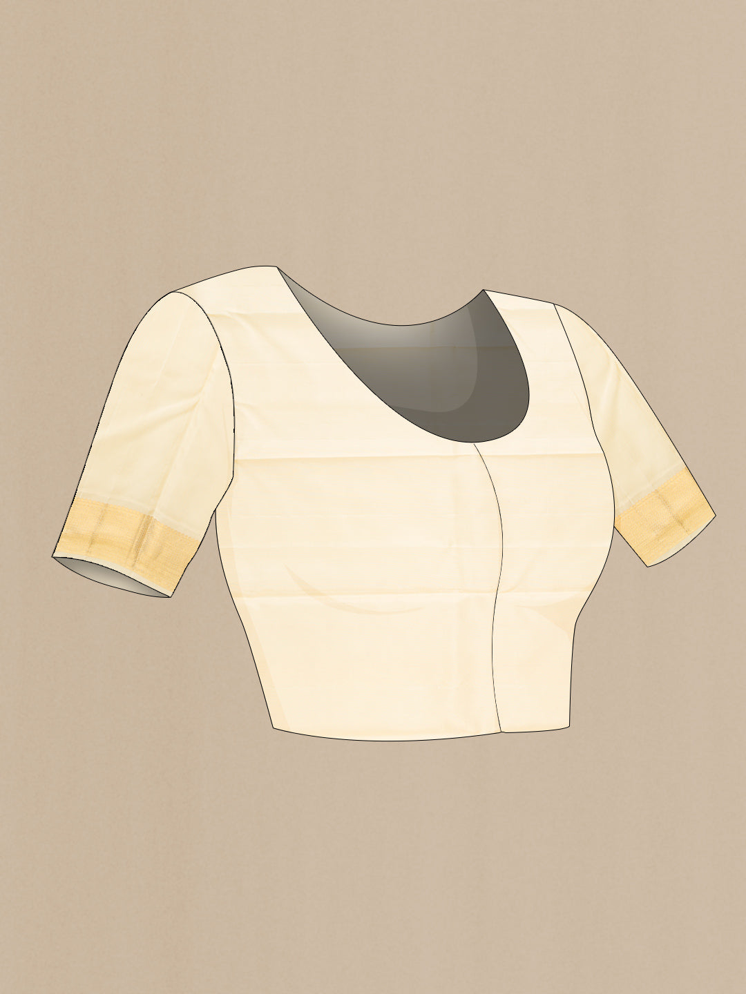 Close up image of the blouse of Pink Dual Tone Kanjivaram Silk Saree with Stripes on the body and Ganga Jamuna Border. 