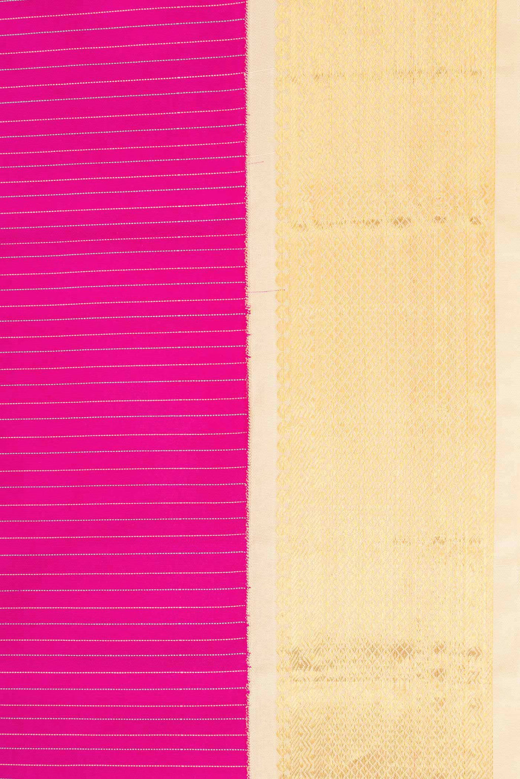Border image of Pink Dual Tone Kanjivaram Silk Saree with Stripes on the body and Ganga Jamuna Border. 