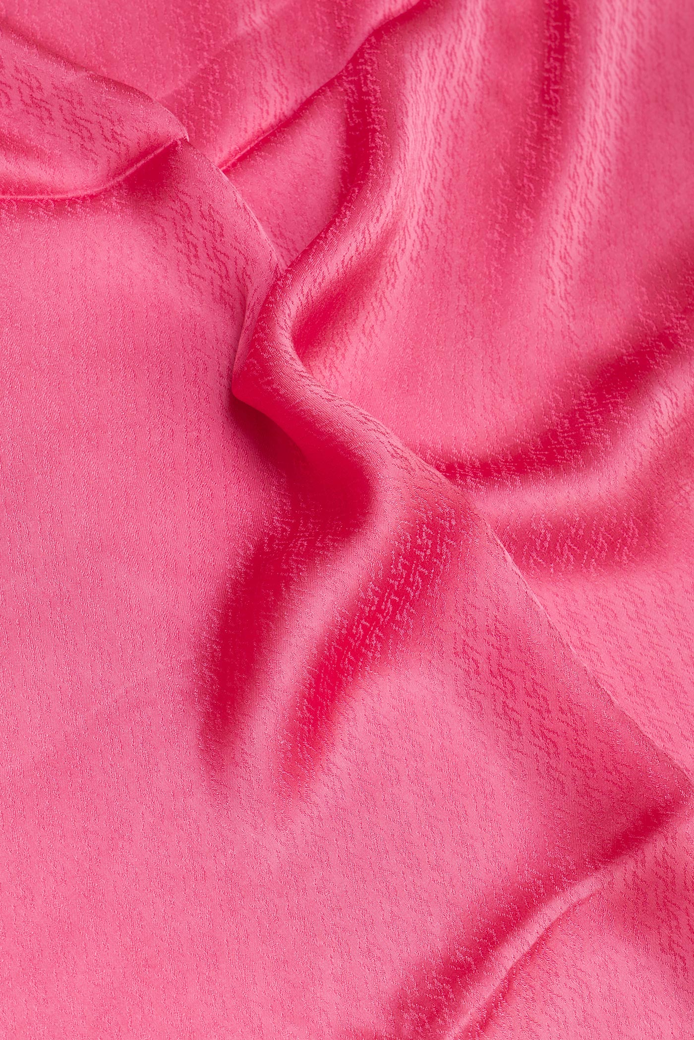 Close up of Pink Blended Banarasi Silk Saree with Jacquard design on the body and Fancy Border.  displaying folds