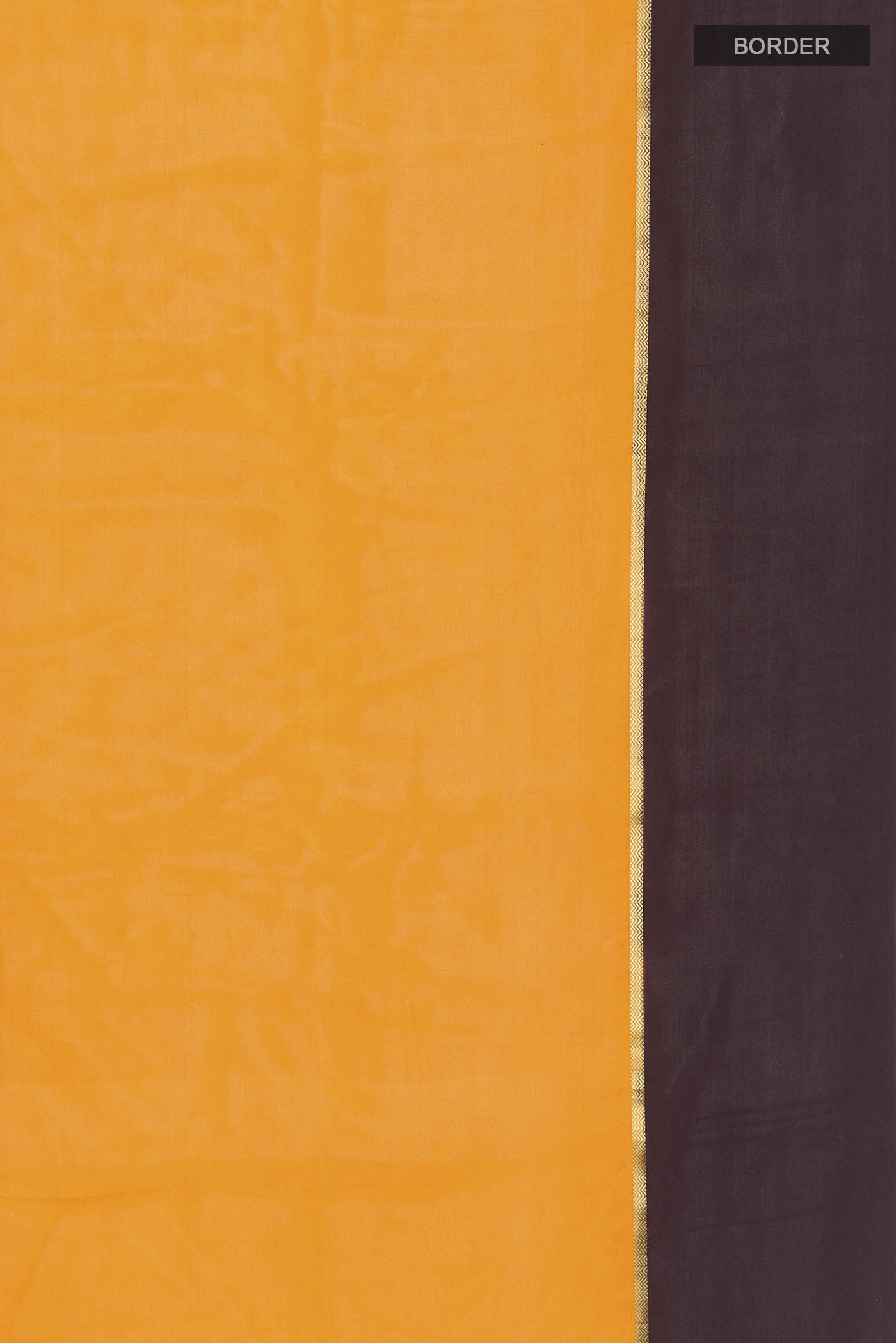 Border image of Pure Silk Pure Zari Yellow Mysore Crepe Saree with Plain Body and Zari Border