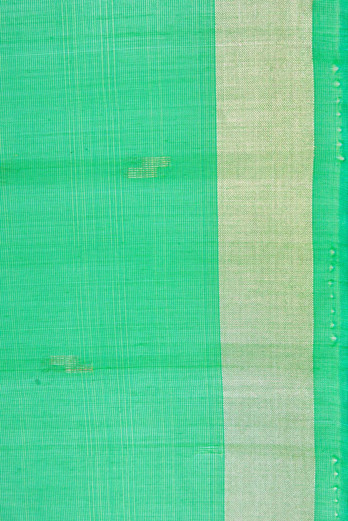 Border image of Parrot Green Dual Tone Silk Cotton Saree with Zari Butta on the body and Zari Border