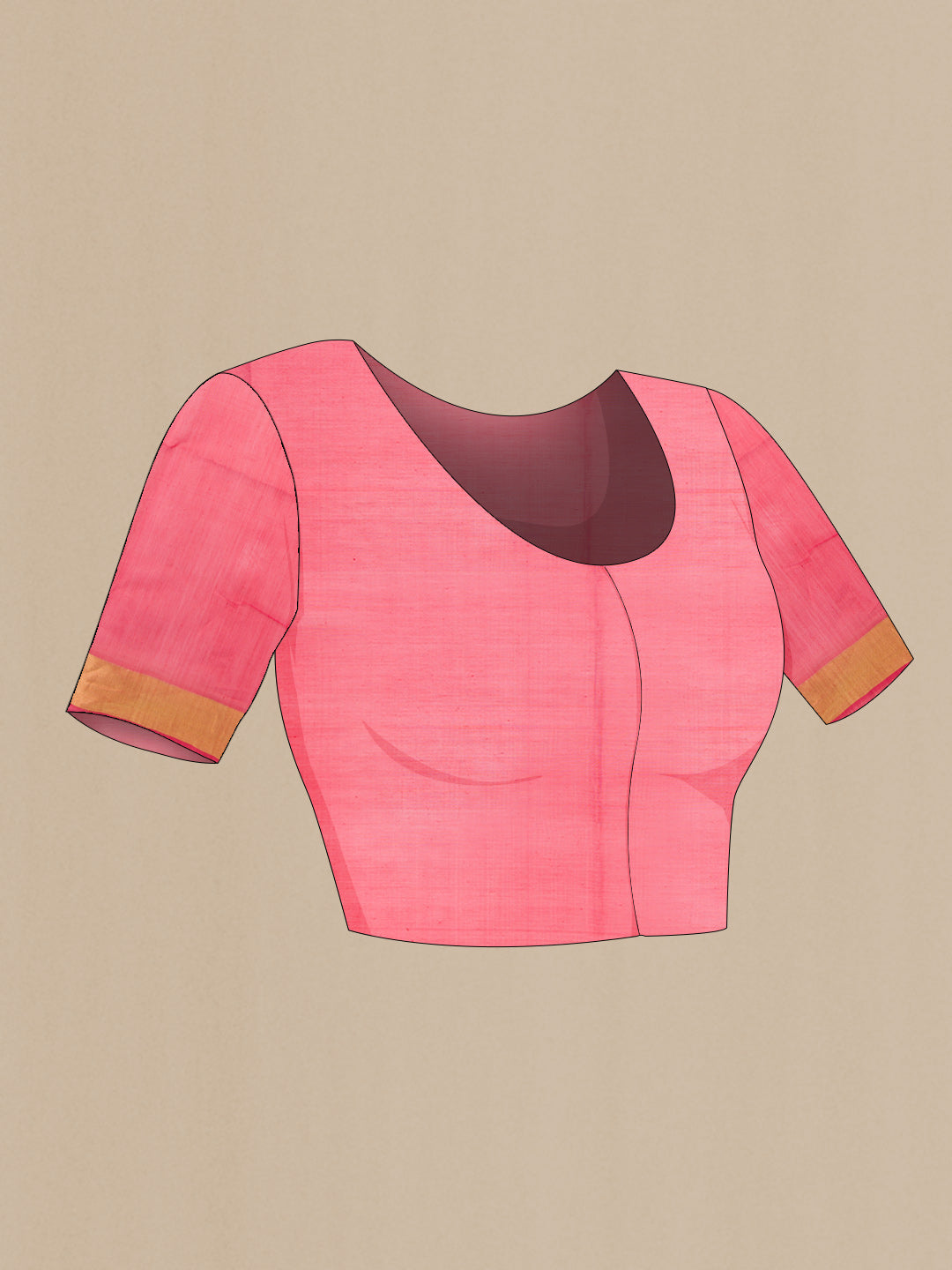 Close up image of the blouse of Grey Dual Tone Silk Cotton Saree with Zari Butta on the body and Zari Border
