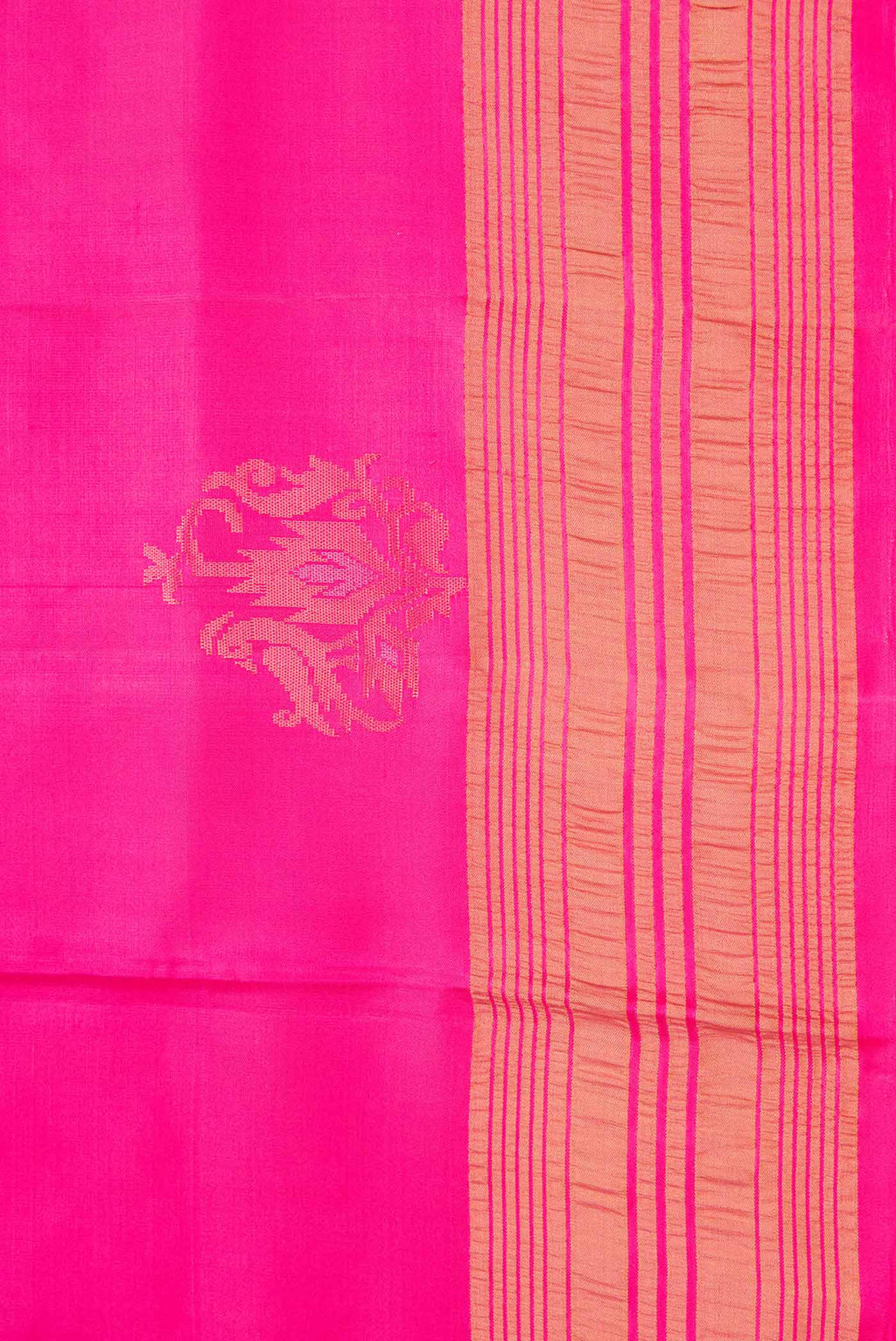 Border image of Pink Dual Tone Soft Silk Saree with Plain Body and Zari Border