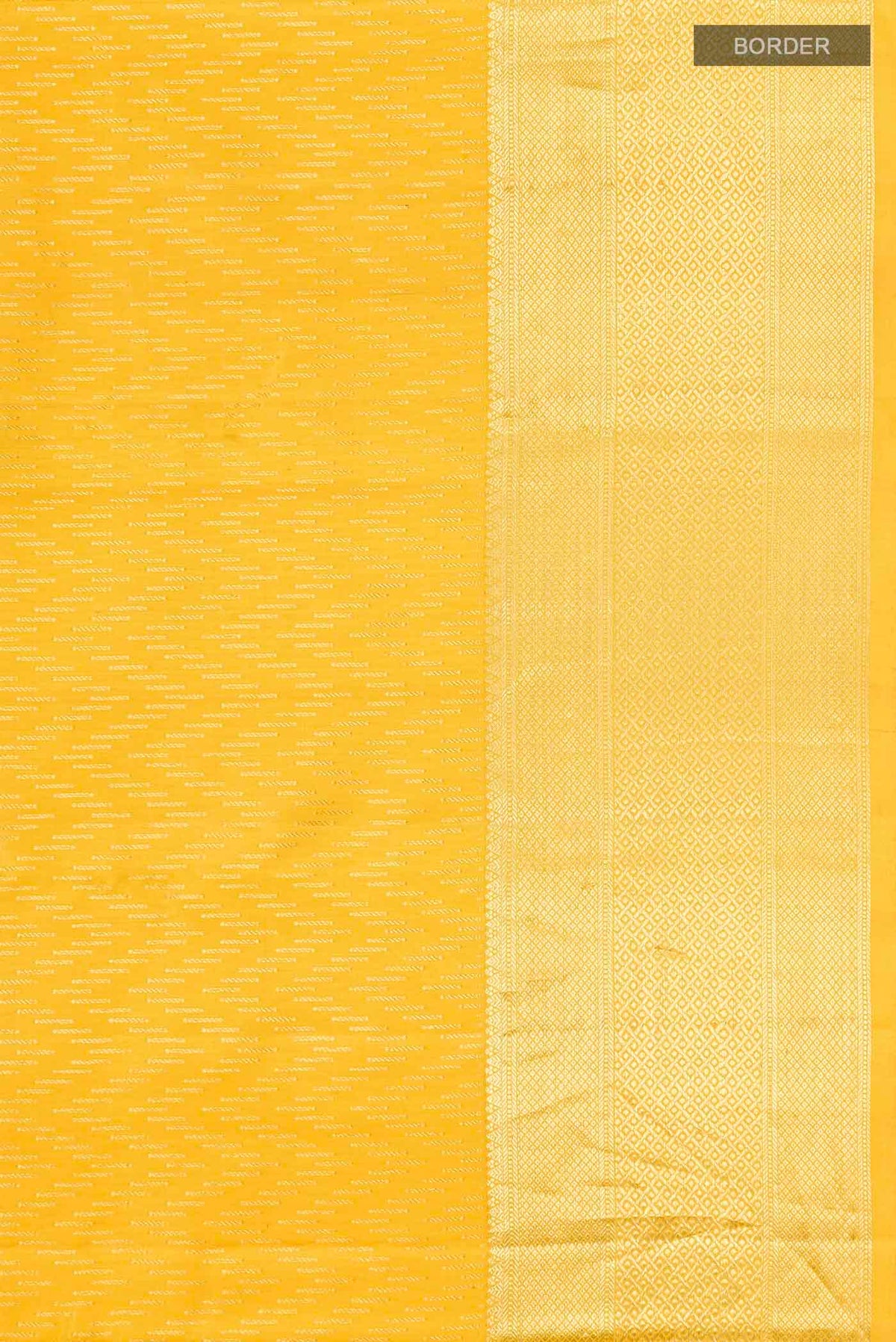 Border image of Yellow Kanchipuram Silk Saree with Stripes on the body and Zari Border