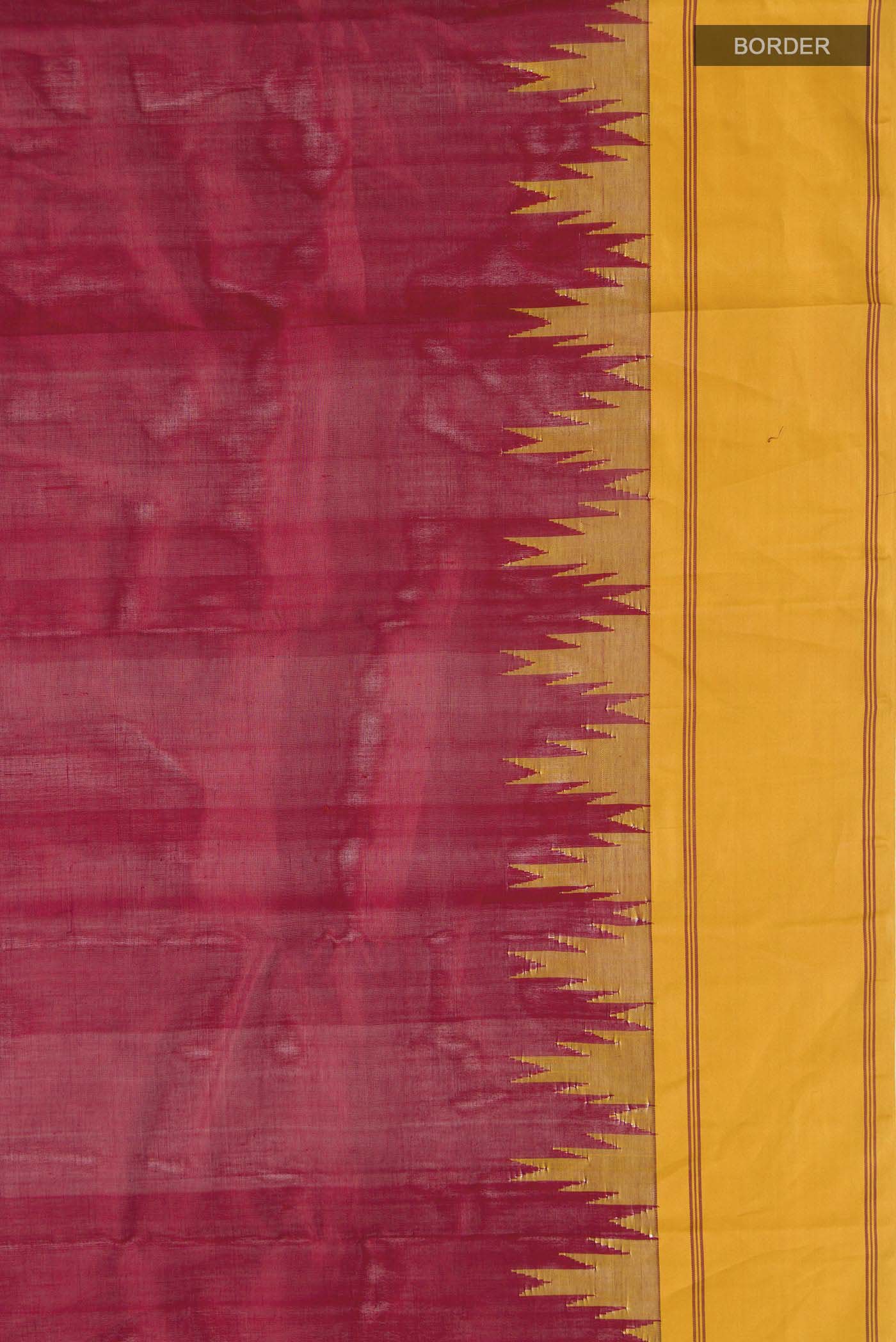 Border image of Maroon Kanchi Cotton Saree with Plain Body and Plain Border