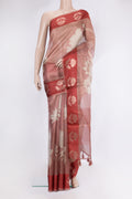 Rose Gold Dual Tone Blended Kota Silk Saree with Checked design on the body and Fancy Border.  displayed on a mannequin
