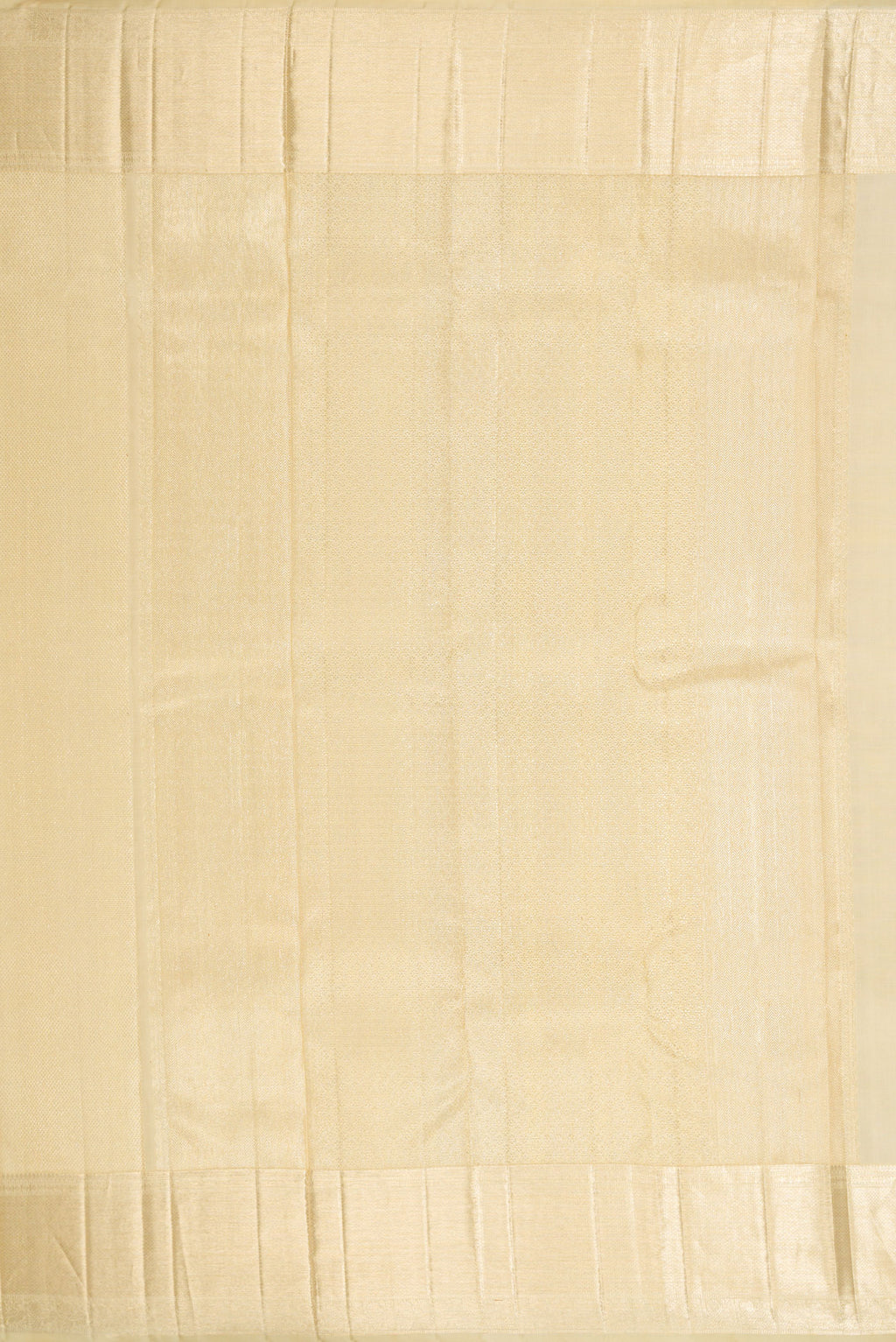 Close up image of the pallu of Sandal Dual Tone Kanchipuram Silk Saree with Zari Brocade on the body and Zari Border. 