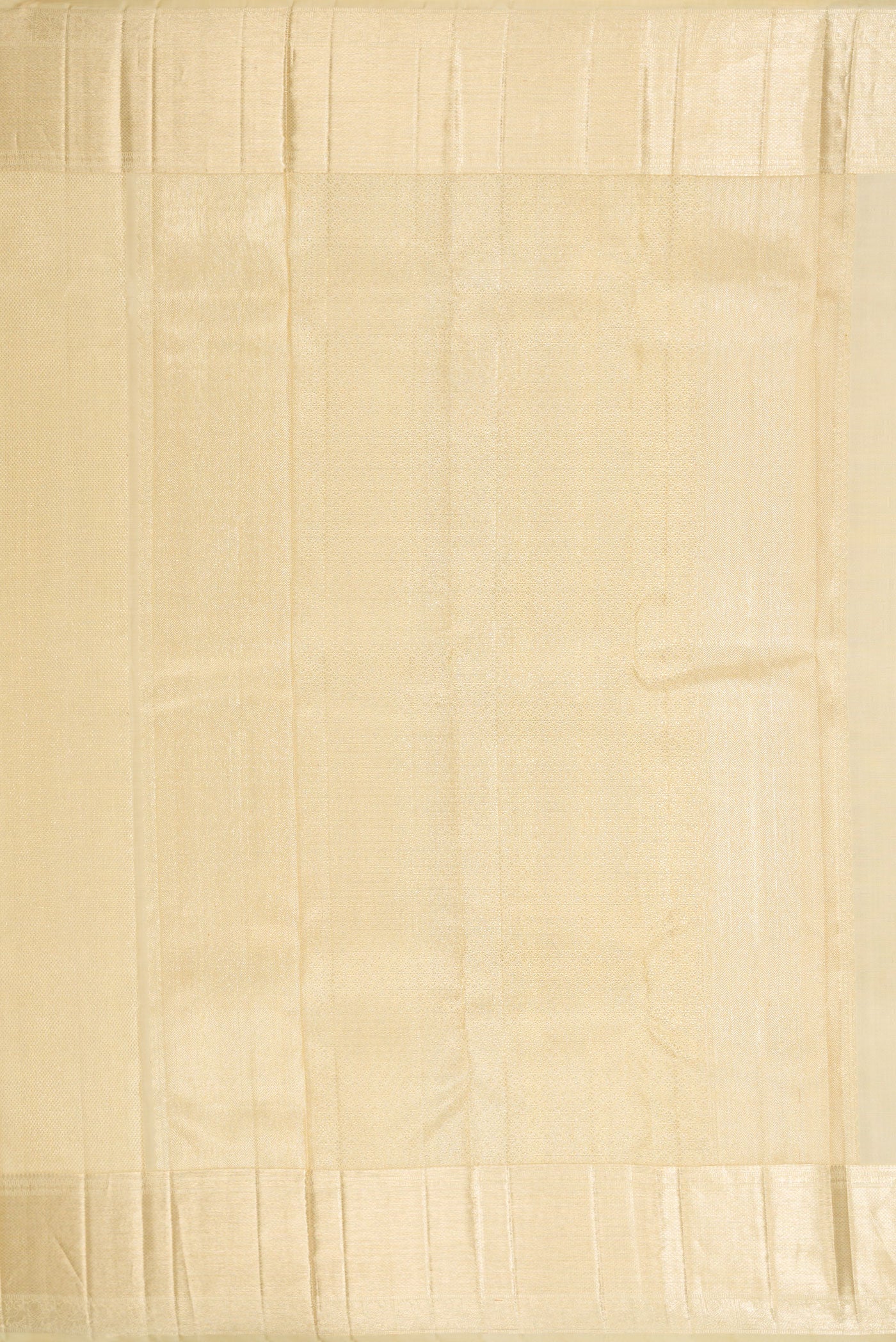 Close up image of the pallu of Sandal Dual Tone Kanchipuram Silk Saree with Zari Brocade on the body and Zari Border. 