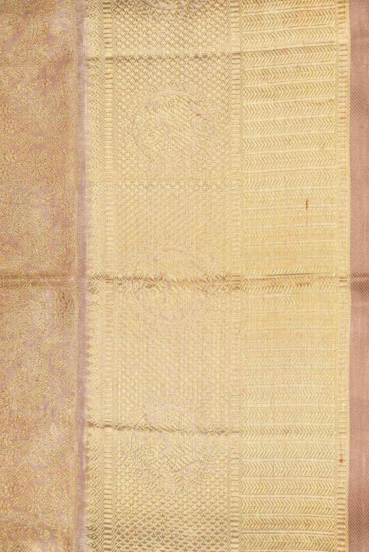 Border image of Pure Silk Pure Zari Dark Beige Dual Tone Kanchipuram Saree with Zari Brocade on the body and Zari Border