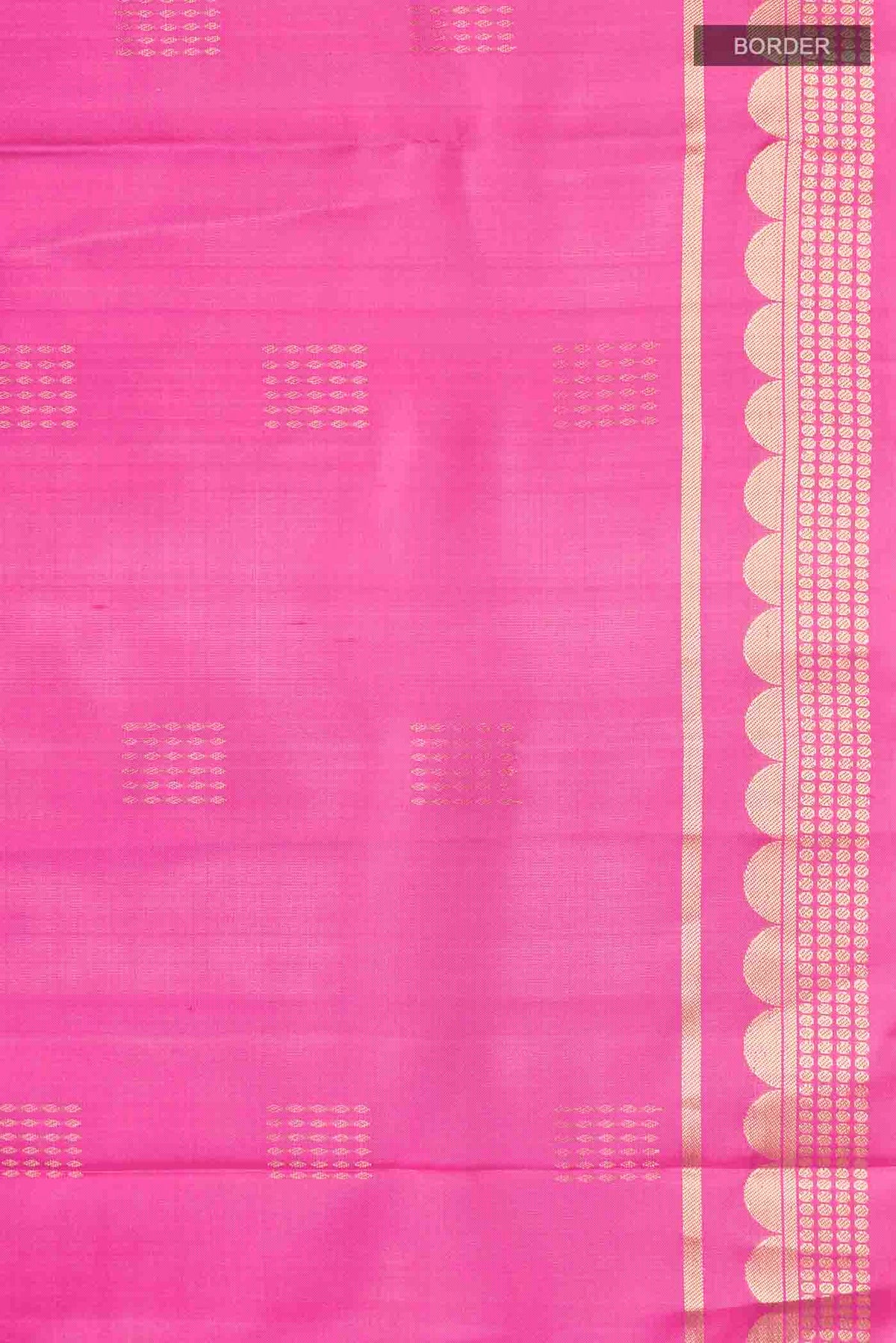 Border image of Pink Soft Silk Saree with Zari Butta on the body and Zari Border