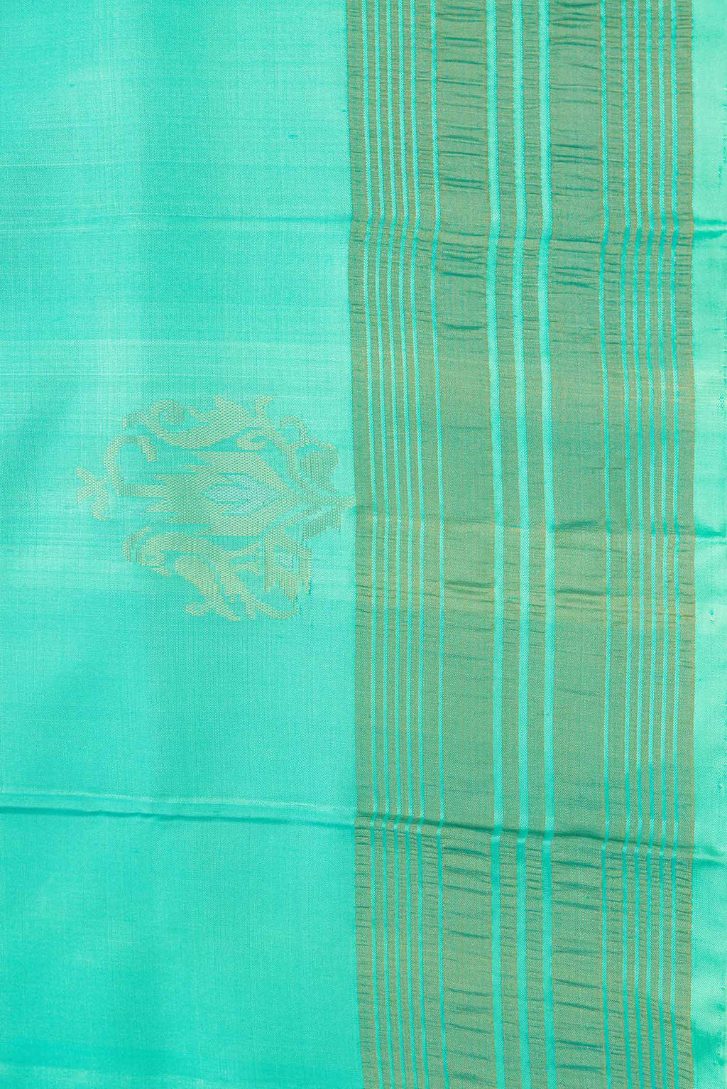 Border image of Sea Green Dual Tone Soft Silk Saree with Zari Butta on the body and Zari Border