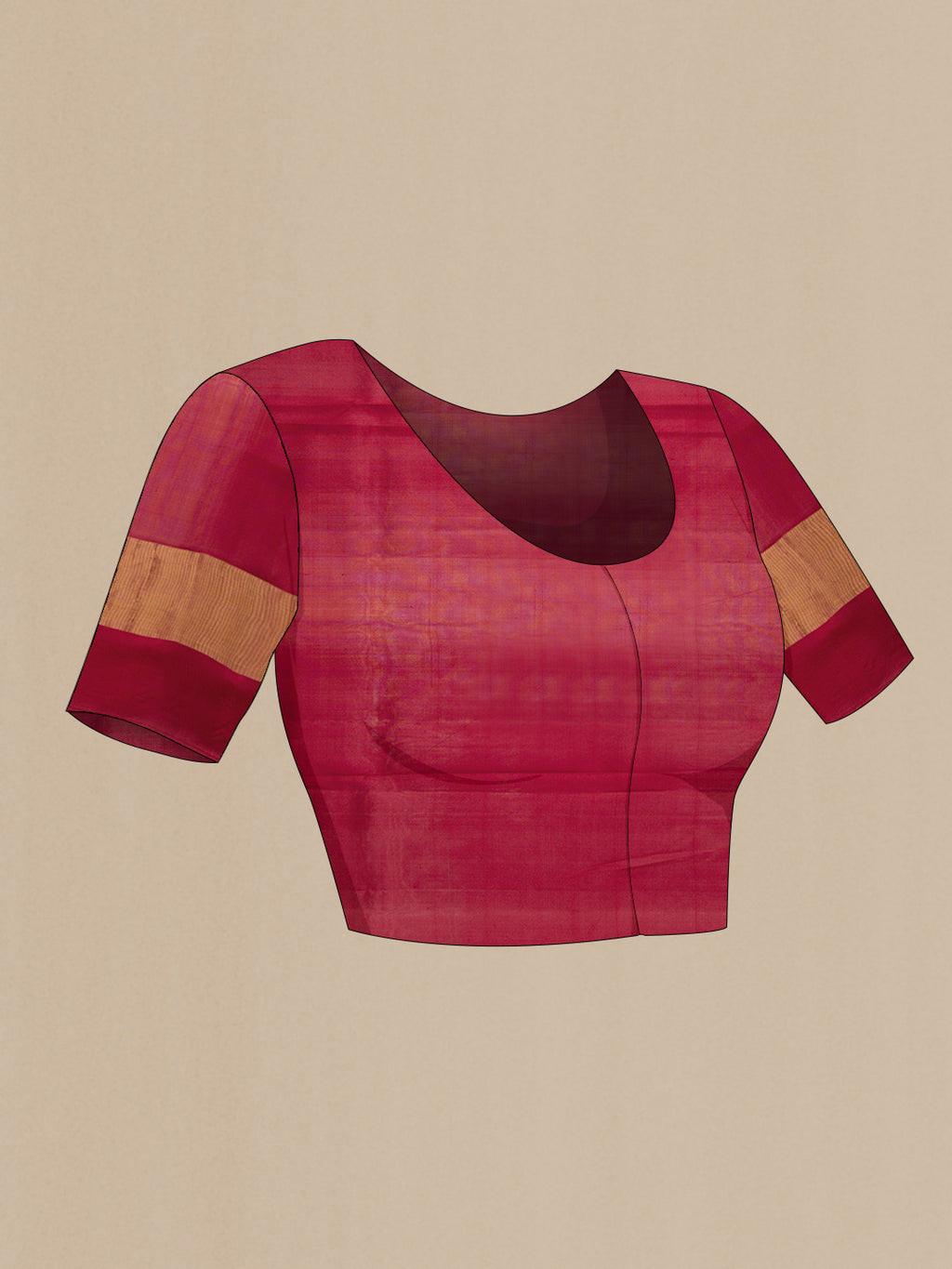 Close up image of the blouse of Bottle Green Dual Tone Soft Silk Saree with Zari Butta on the body and Fancy Border. 