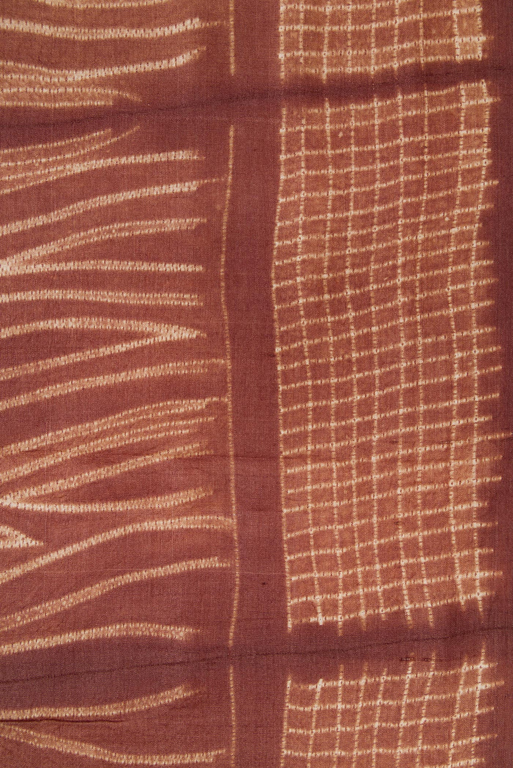 Border image of Brown Dual Tone Tussar Silk Saree with Printed design on the body and Printed Border. 