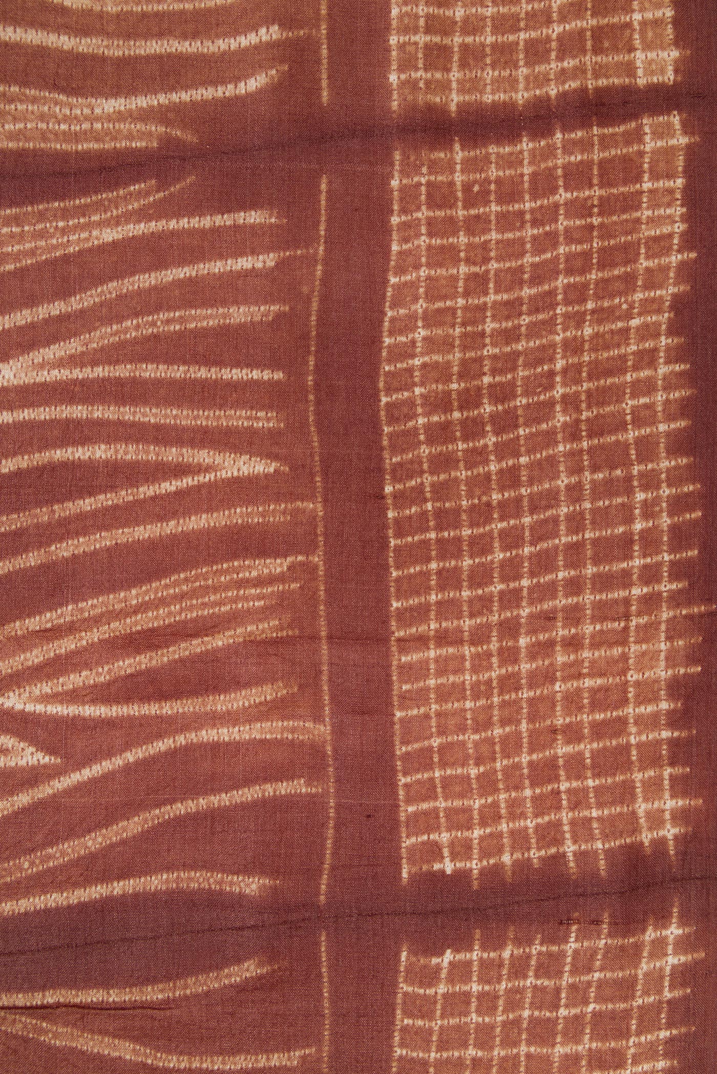 Border image of Brown Dual Tone Tussar Silk Saree with Printed design on the body and Printed Border. 