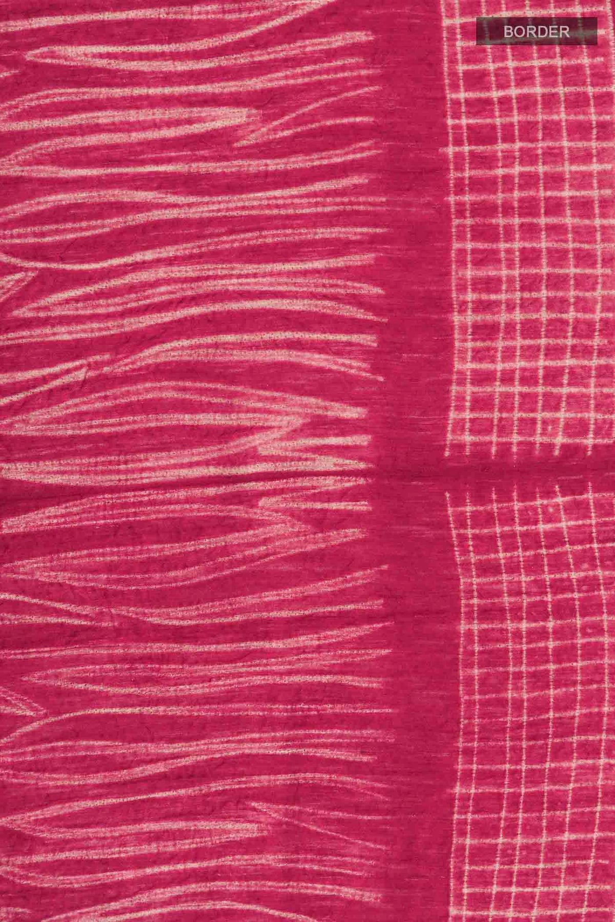 Border image of Maroon Tussar Silk Saree Printed design on the body and Without Border
