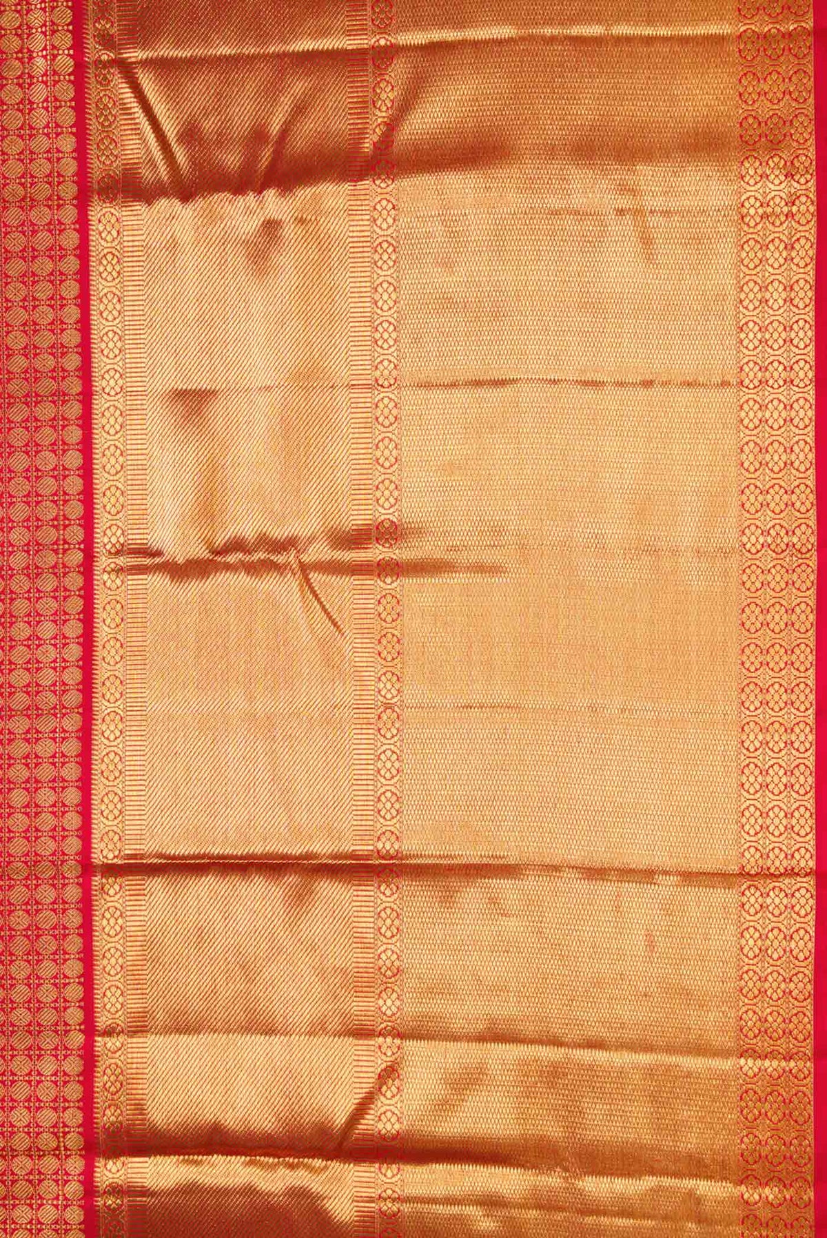 Border image of Red Dual Tone Kanchipuram Silk Saree with Zari Brocade on the body and Zari Border