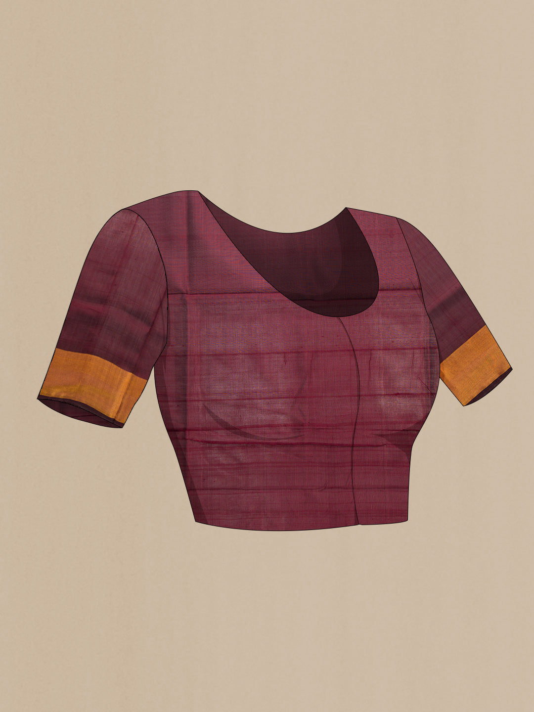 Close up image of the blouse of Pink Dual Tone Uppada Silk Saree with Plain Body and Zari Border