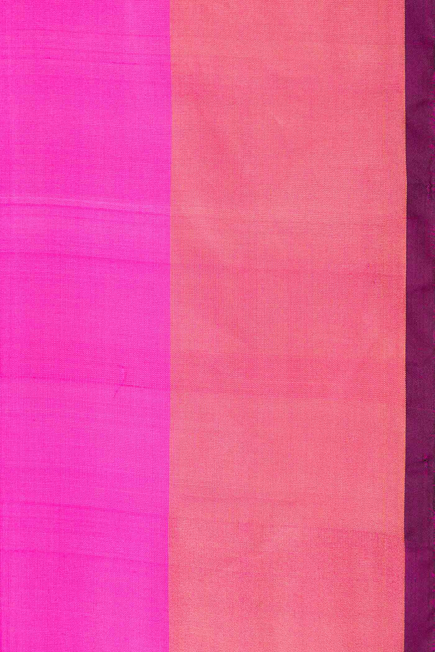 Border image of Pink Dual Tone Uppada Silk Saree with Plain Body and Zari Border