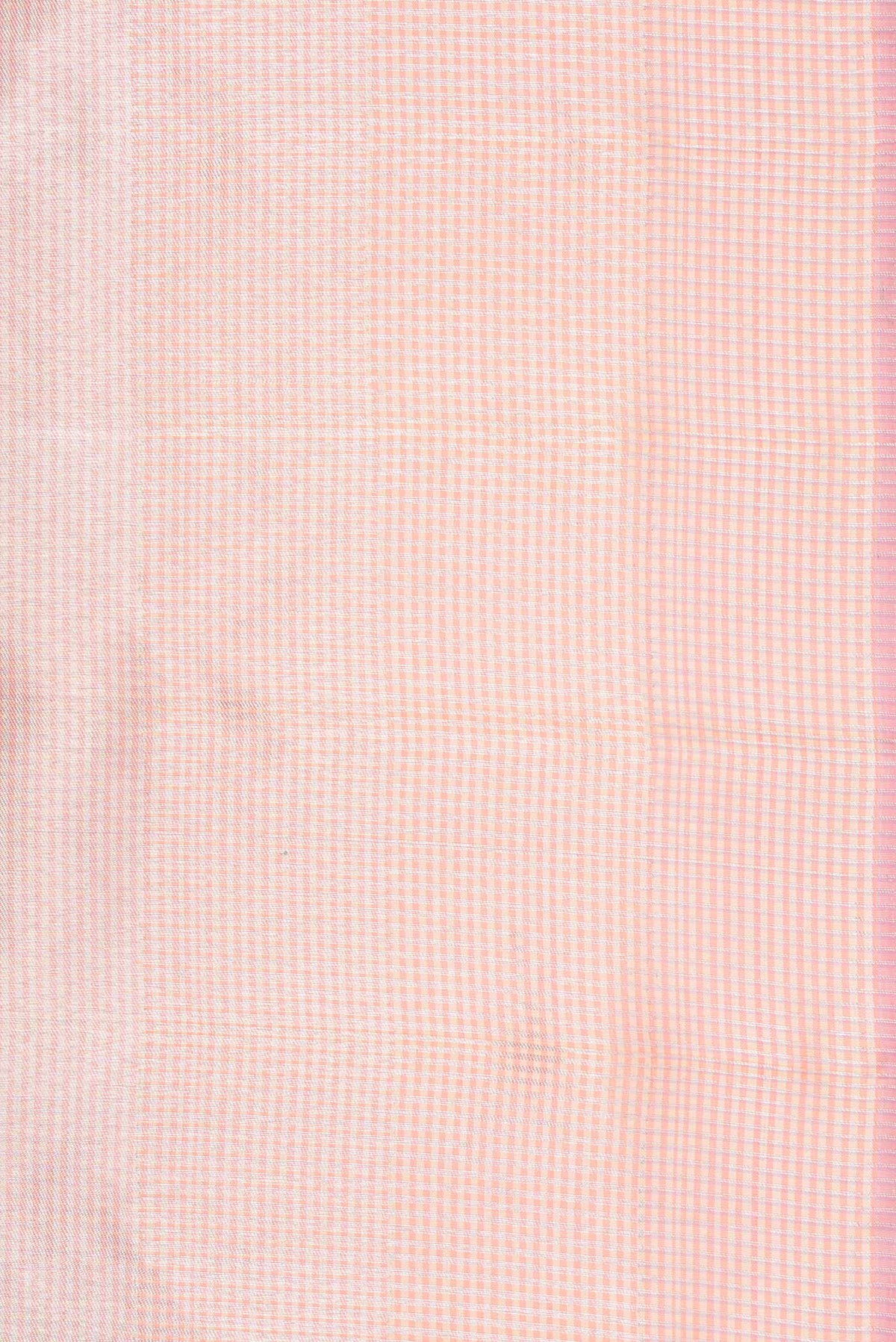 Border image of Pink Dual Tone Kanchipuram Silk Saree with Zari Brocade on the body and Zari Border