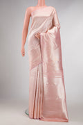 Pink Dual Tone Kanchipuram Silk Saree with Zari Brocade on the body and Zari Border displayed on a mannequin