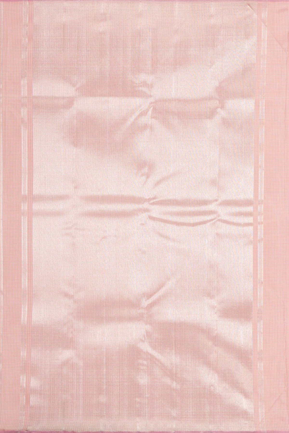 Close up image of the pallu of Pink Dual Tone Kanchipuram Silk Saree with Zari Brocade on the body and Zari Border