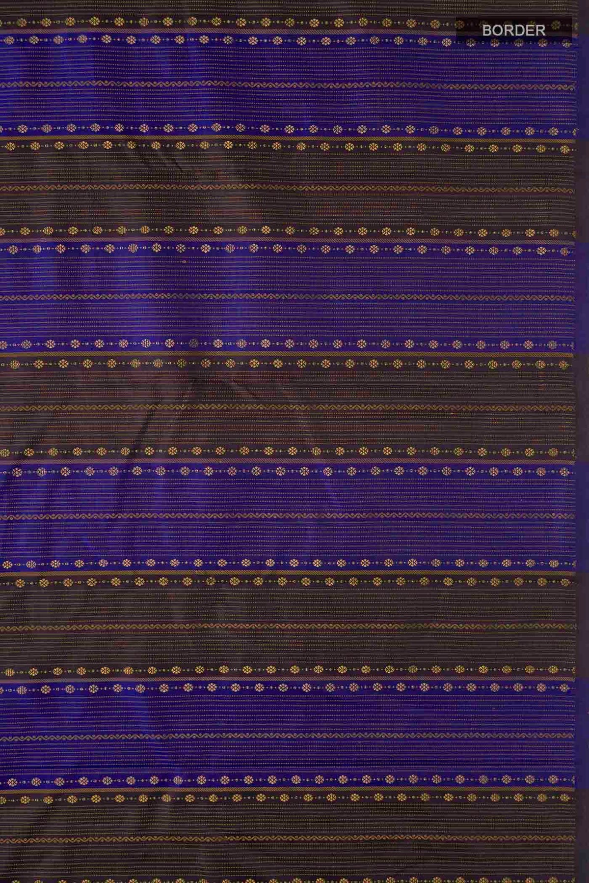 Border image of Multi Color Kanchipuram Silk Saree with Stripes on the body and Without Border