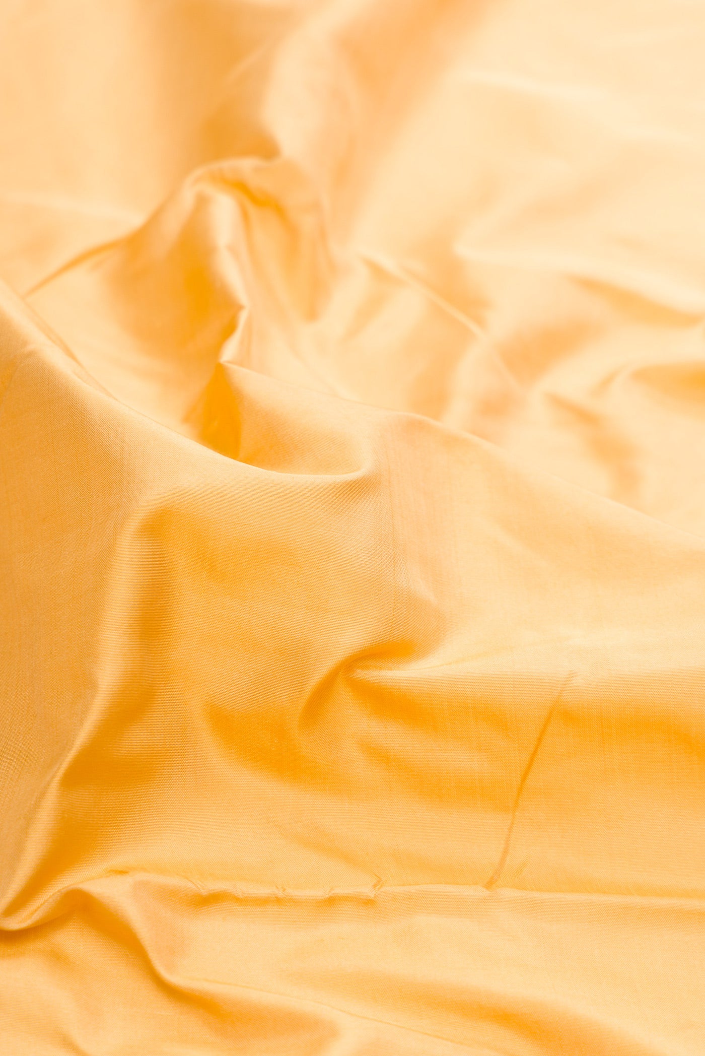 Close up of Sandal Dual Tone Kanjivaram Silk Nine Yards Saree with Stripes on the body and Zari Border.  displaying folds