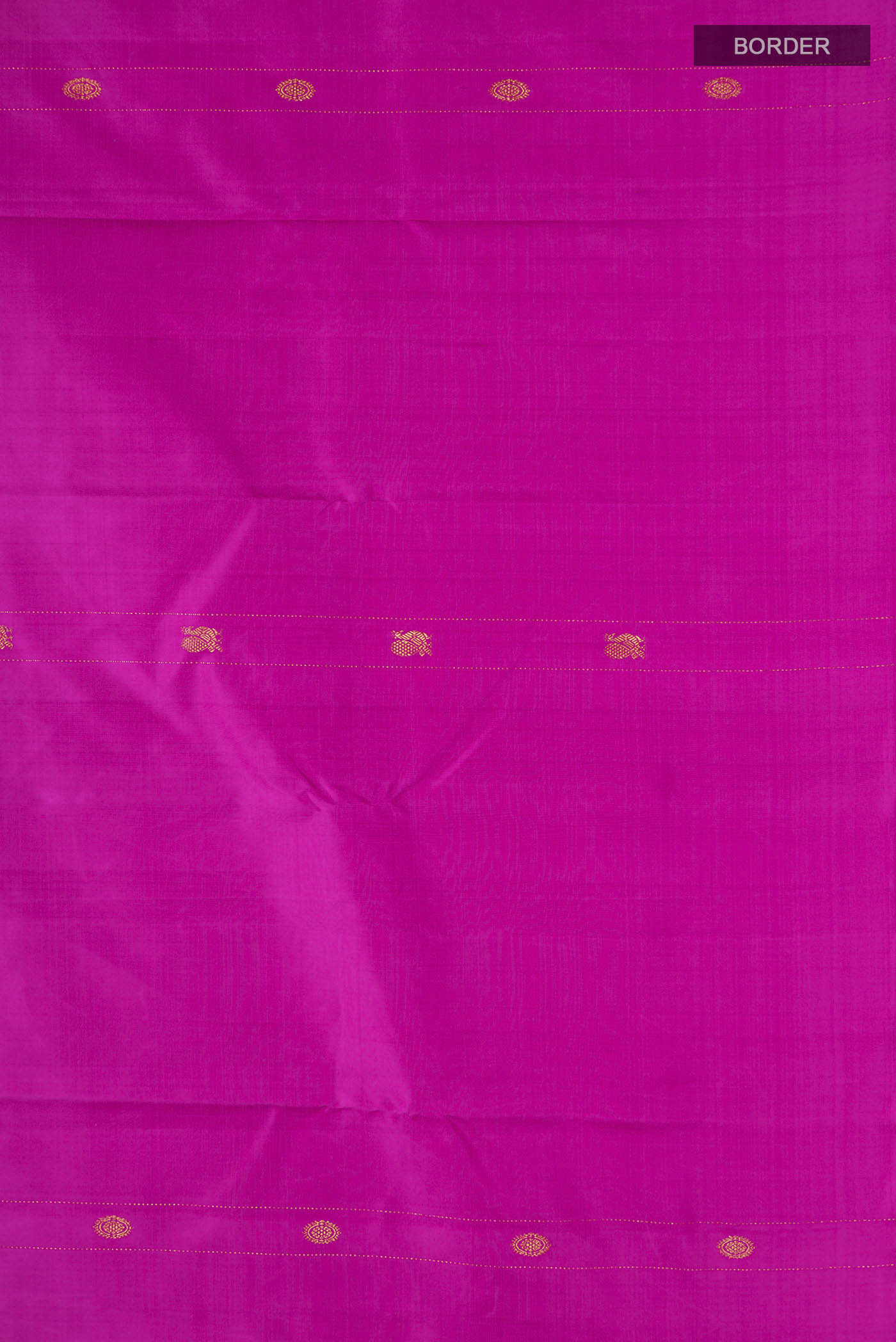 Border image of Pink Kanchipuram Silk Saree with Zari Butta on the body and Without Border