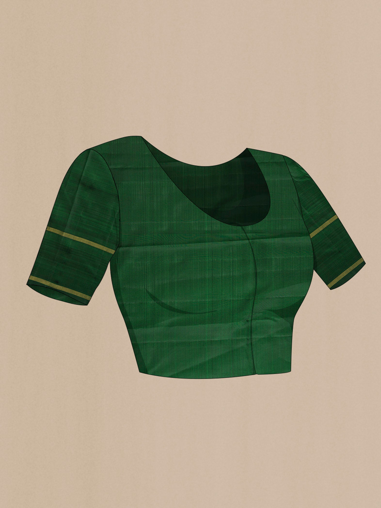 Close up image of the blouse of Multi Color Kanchipuram Silk Saree with Checked design on the body and Zari Border